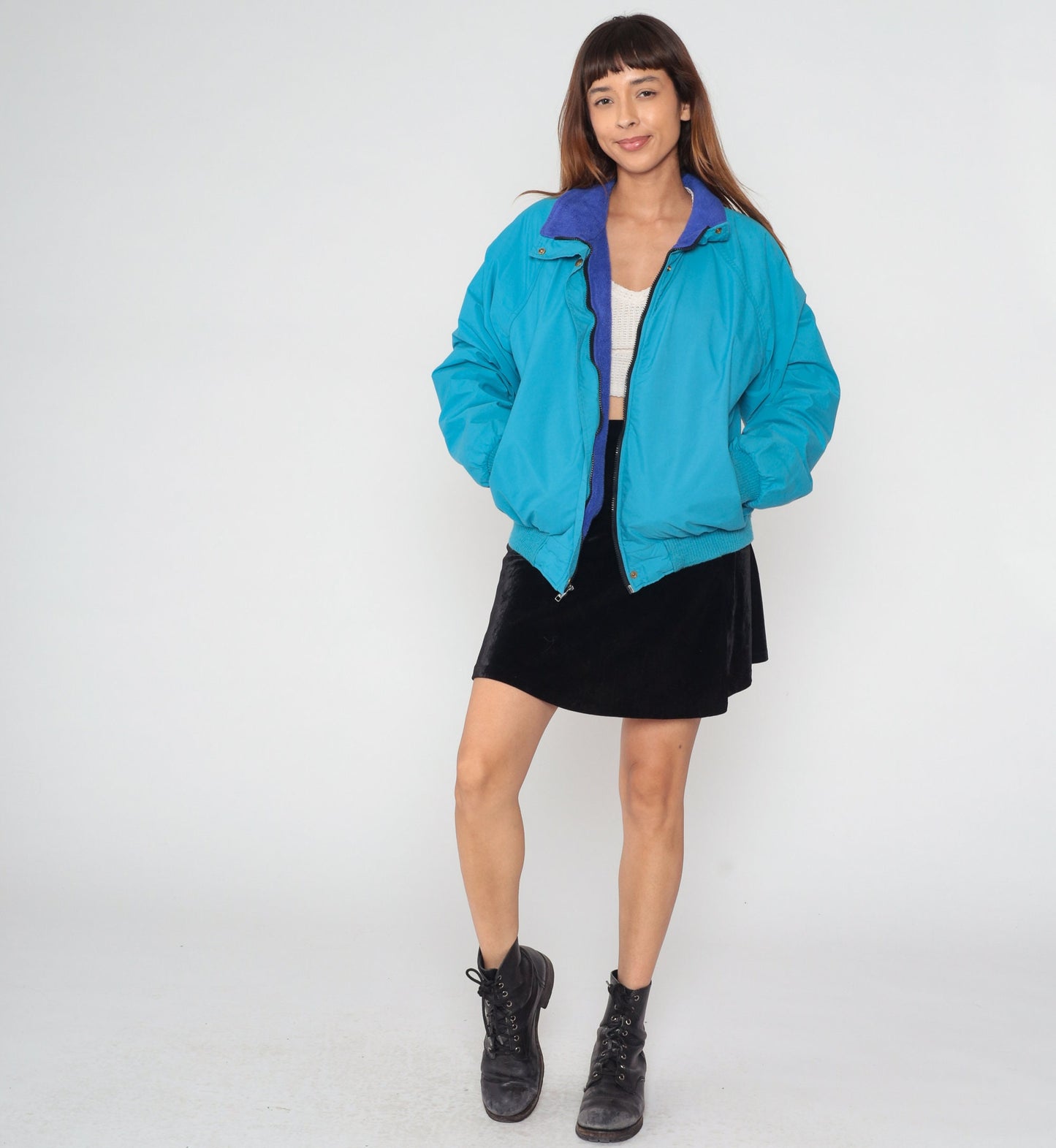90s REI Goretex Windbreaker Jacket Blue Fleece Lined Large