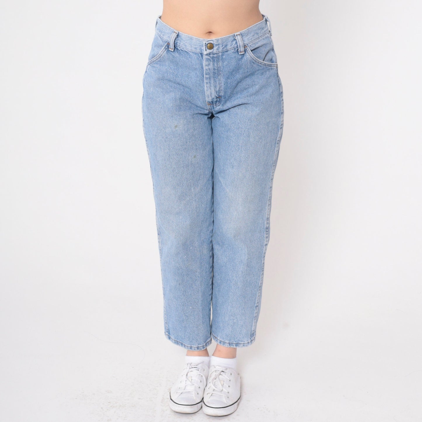90s Rustler Straight Leg Jeans Mid Rise Blue Denim Ankle Small