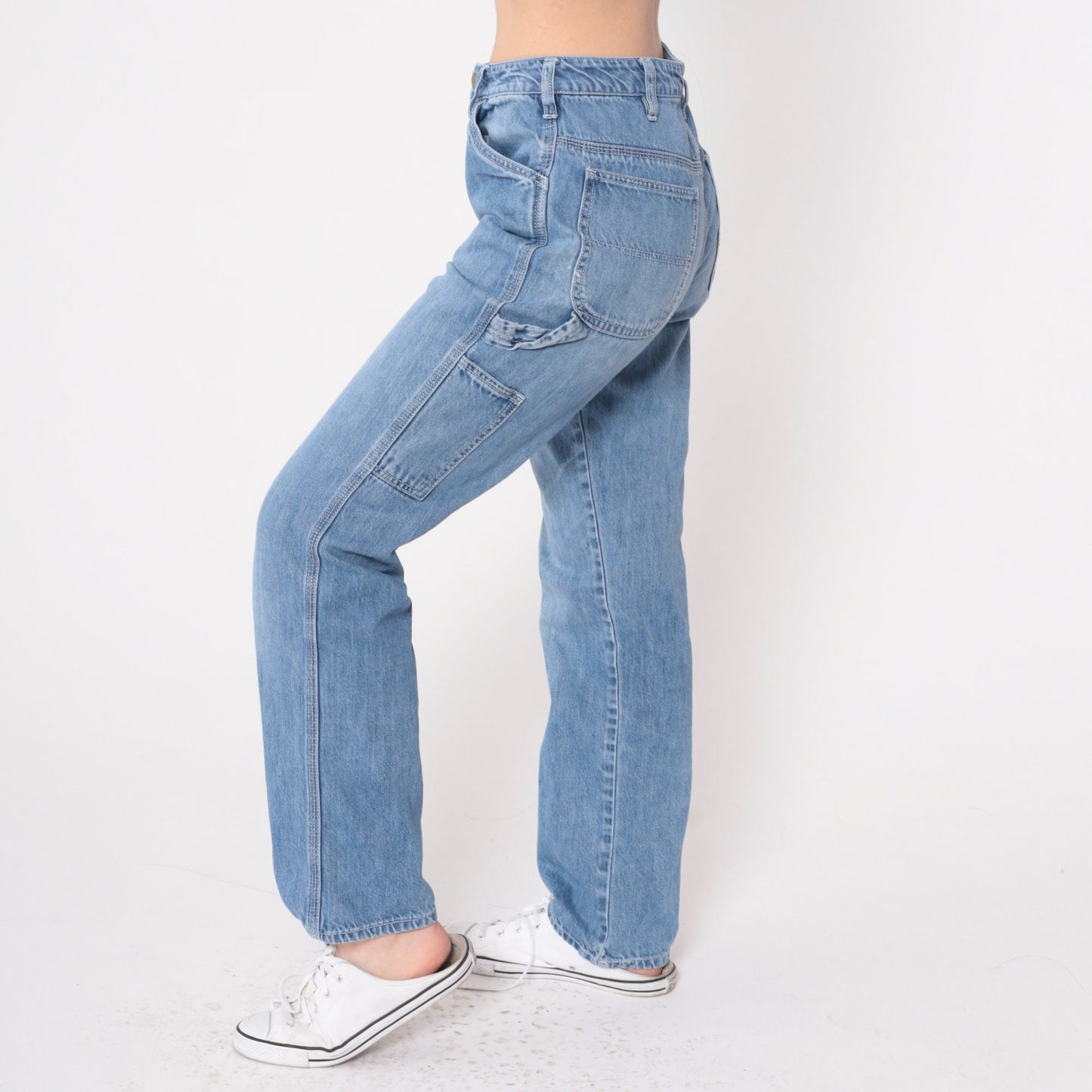 Dickies Y2K Carpenter Jeans Blue Denim Low Rise Straight Leg Extra Small
