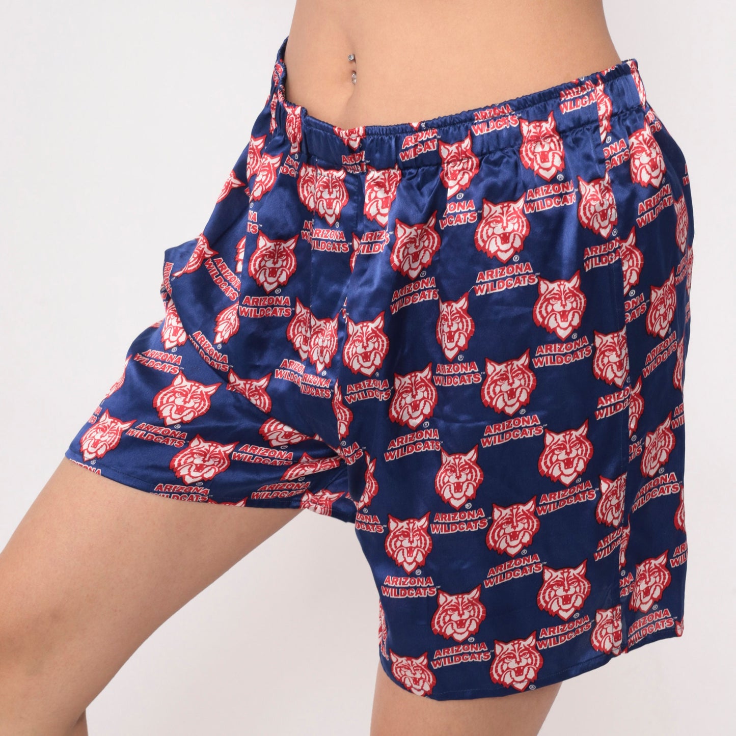 90s Arizona Wildcats Silk Boxer Shorts University Blue Large