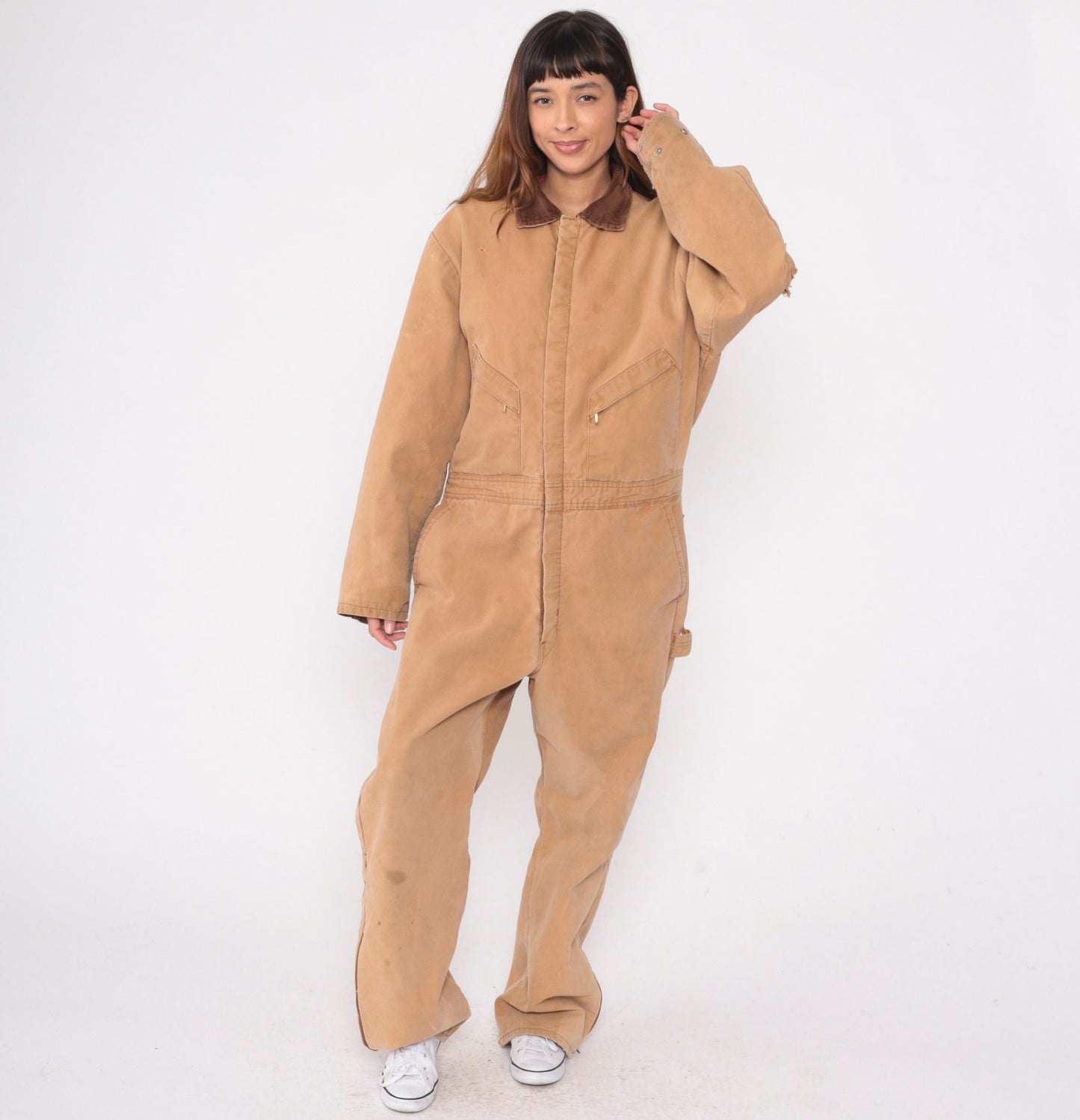 90s Walls Zero Zone Insulated Coveralls Tan Corduroy Workwear Jumpsuit Large