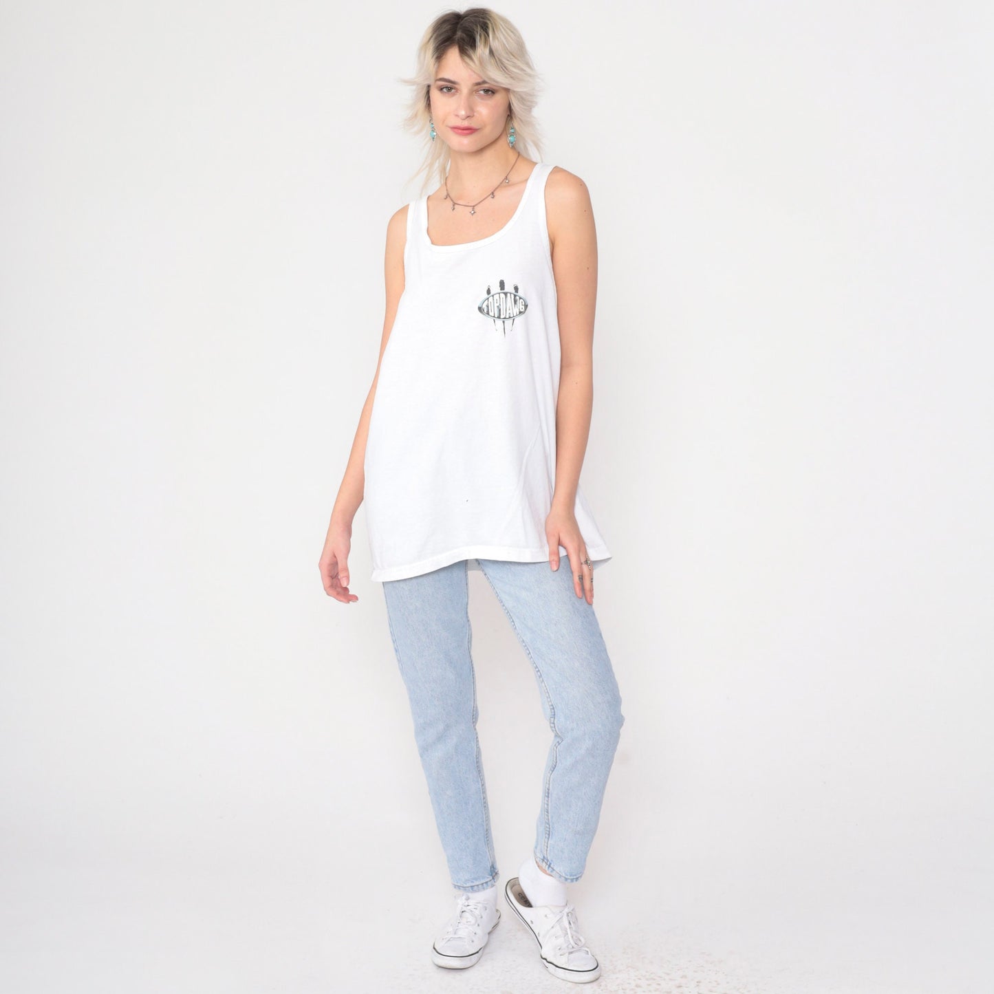 90s Top Dawg Basketball Tank Top American Staffordshire Terrier White Graphic Extra Large
