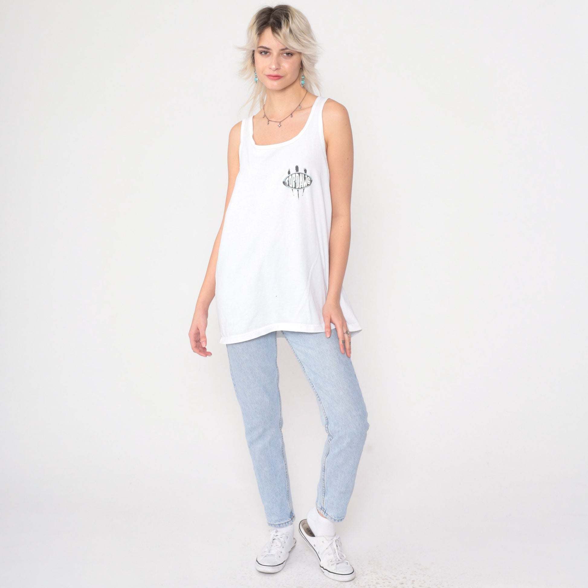 90s Top Dawg Basketball Tank Top American Staffordshire Terrier White Graphic Extra Large
