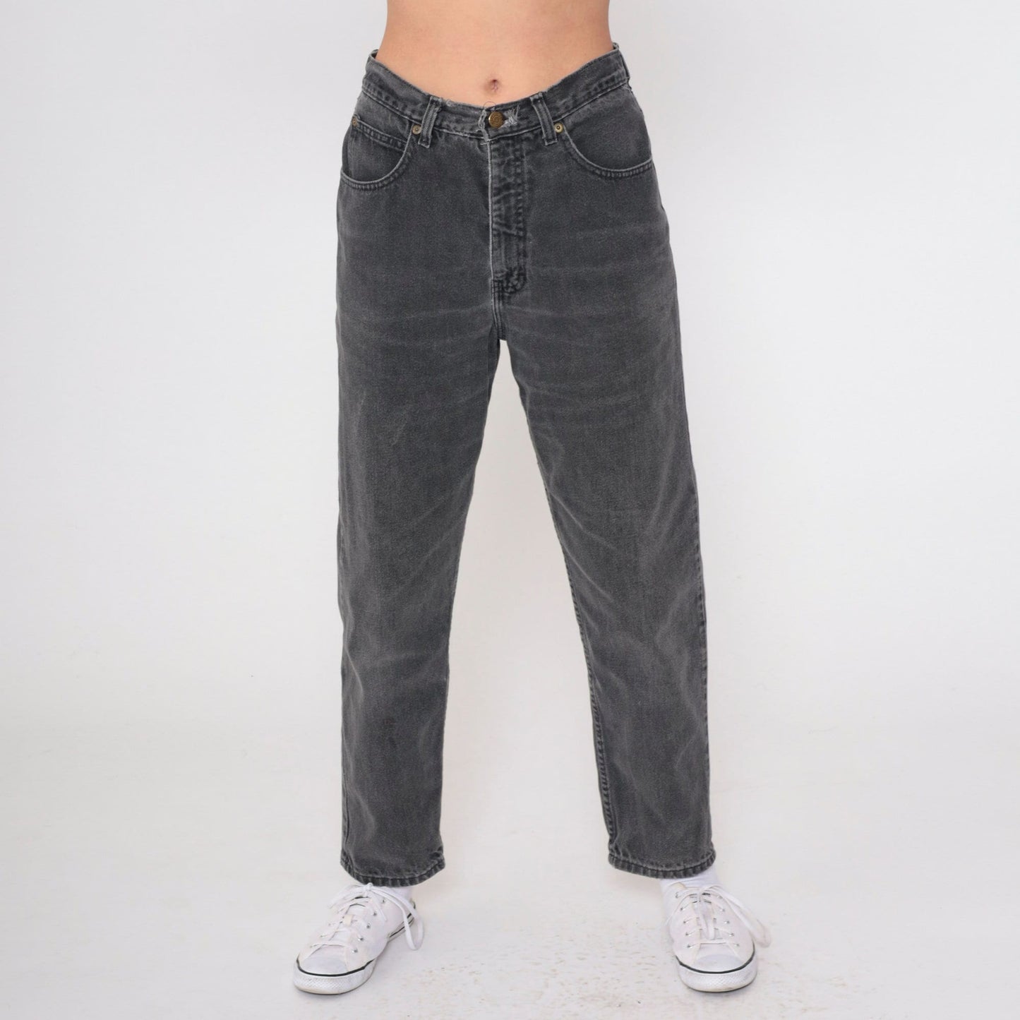 Eddie Bauer 90s Charcoal High-Waist Straight-Leg Jeans Petite Small