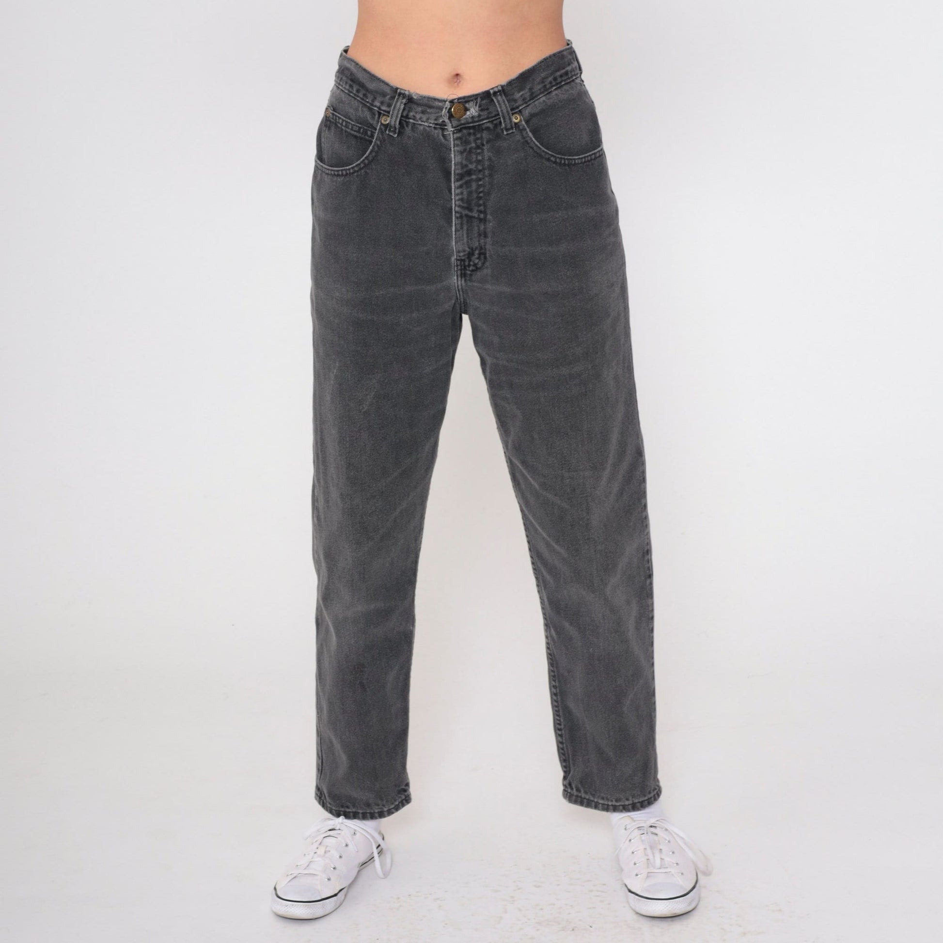 Eddie Bauer 90s Charcoal High-Waist Straight-Leg Jeans Petite Small