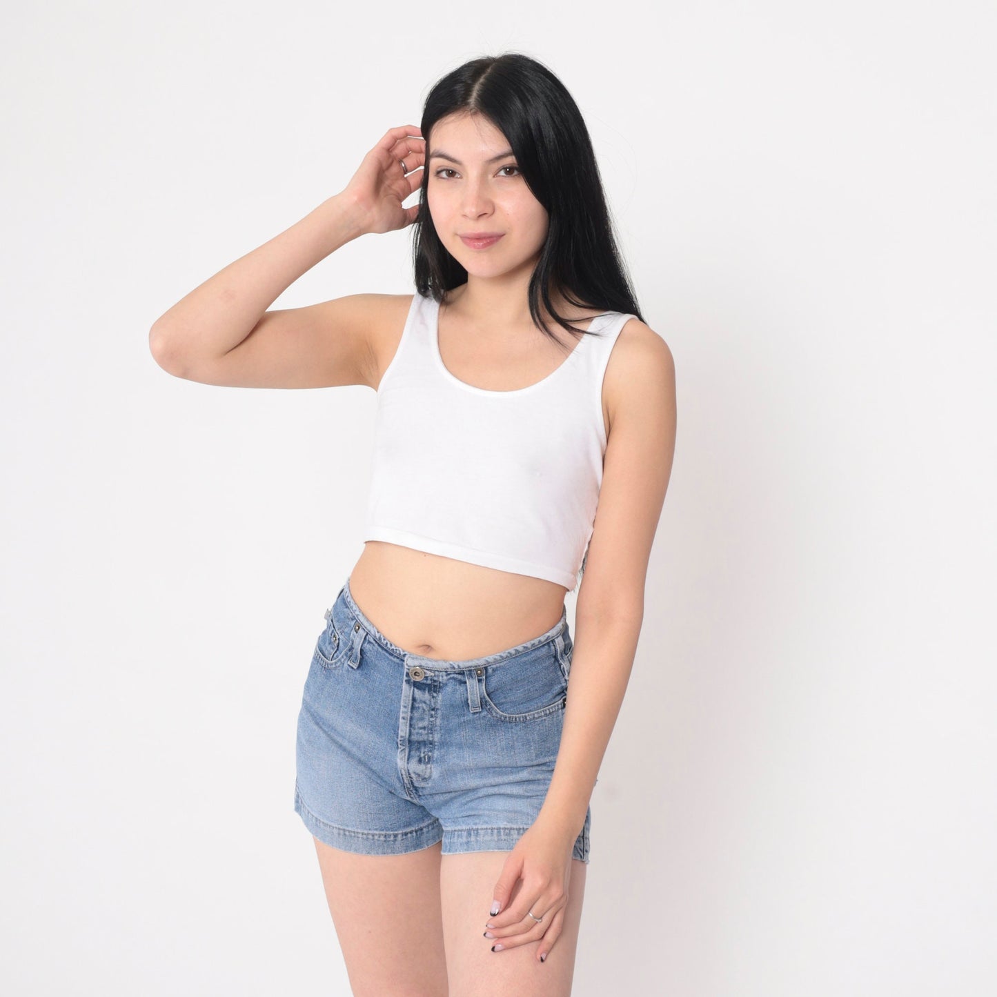 Y2K Silver Jeans Blue Denim Shorts Mid Rise Small 27