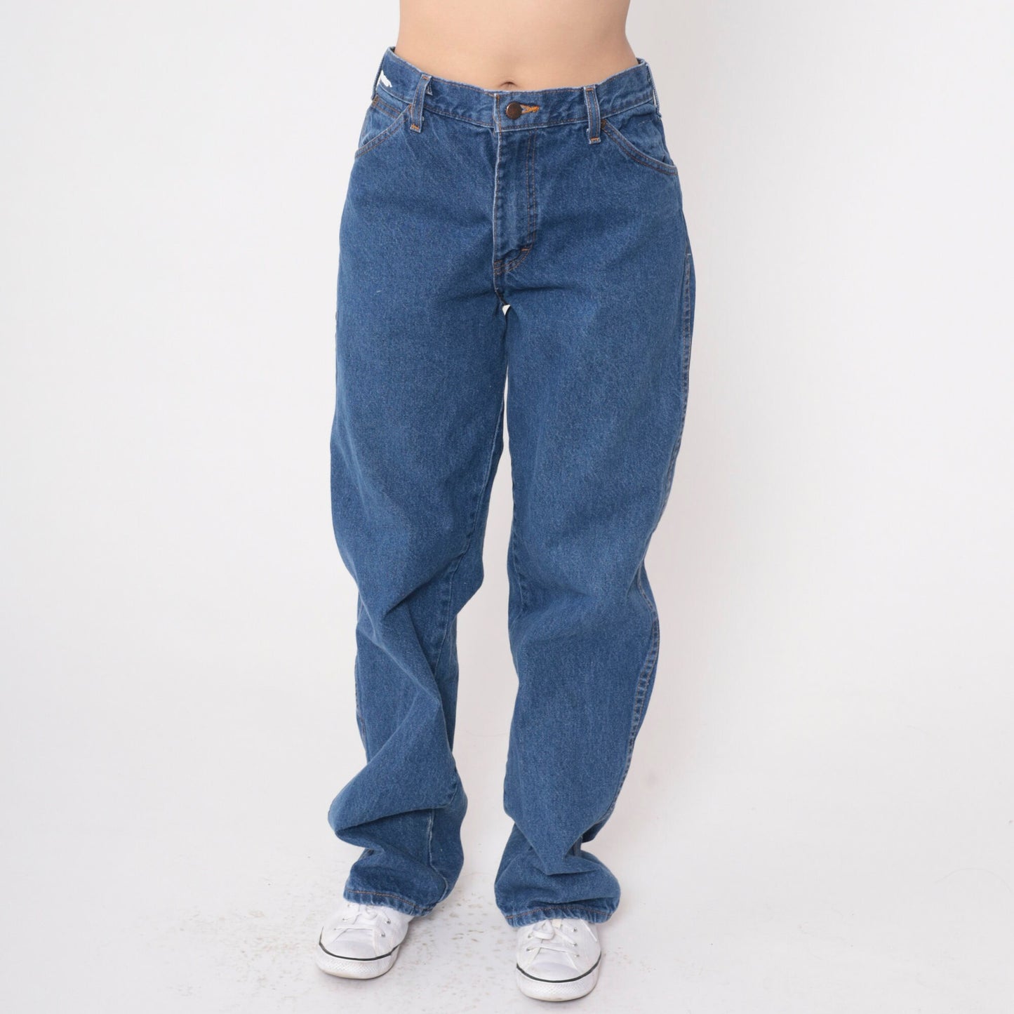 00s Dickies Jeans High Rise Relaxed Straight Leg Blue Denim Men's 34x32
