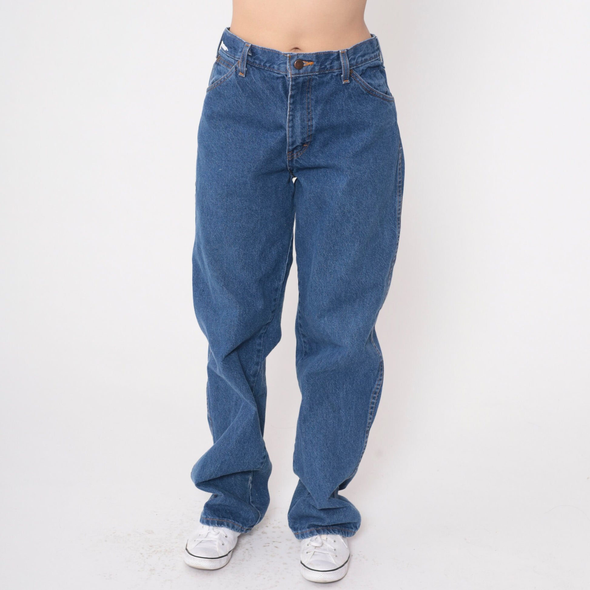 00s Dickies Jeans High Rise Relaxed Straight Leg Blue Denim Men's 34x32