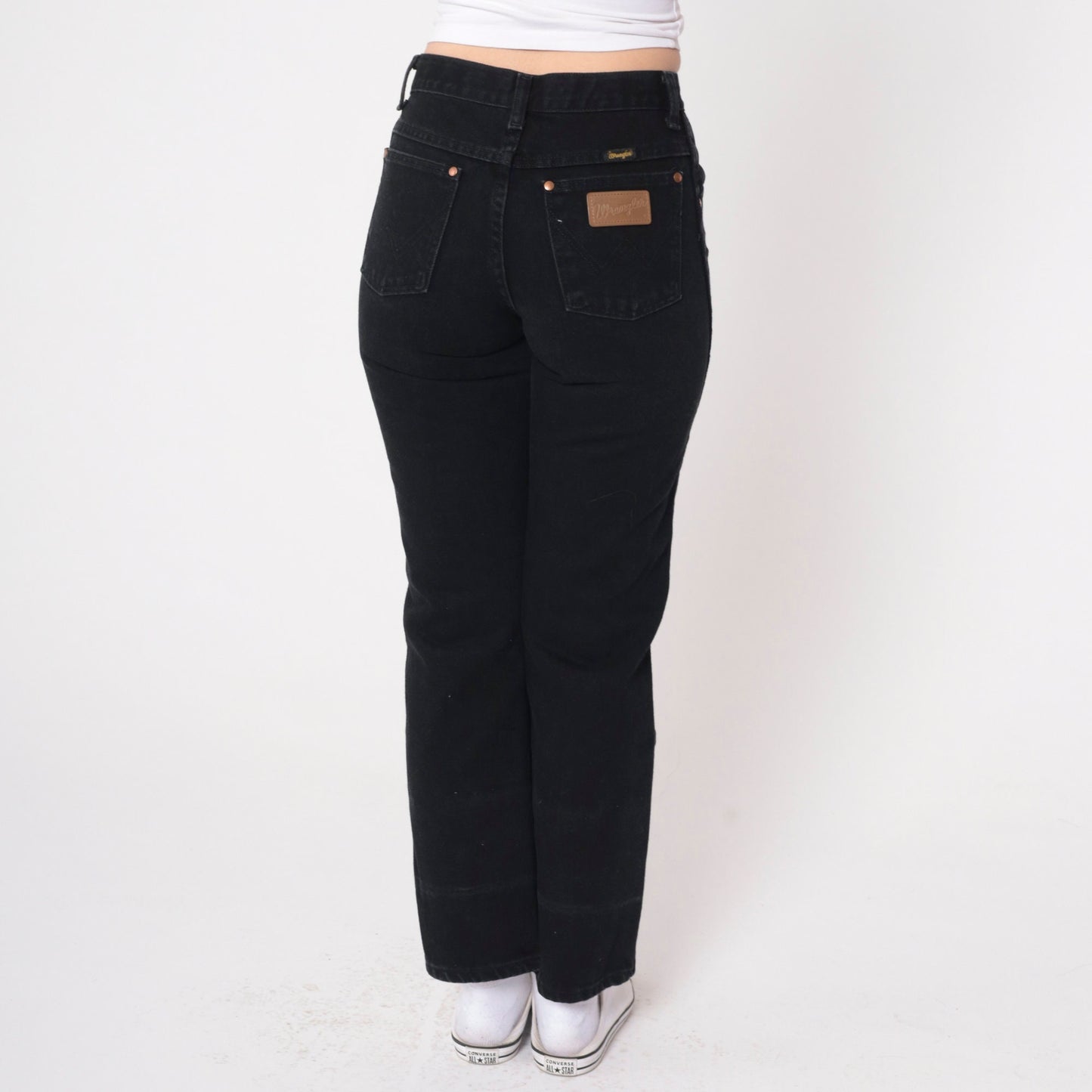 90s Wrangler Black Straight Leg Denim Jeans Mid Rise Extra Small