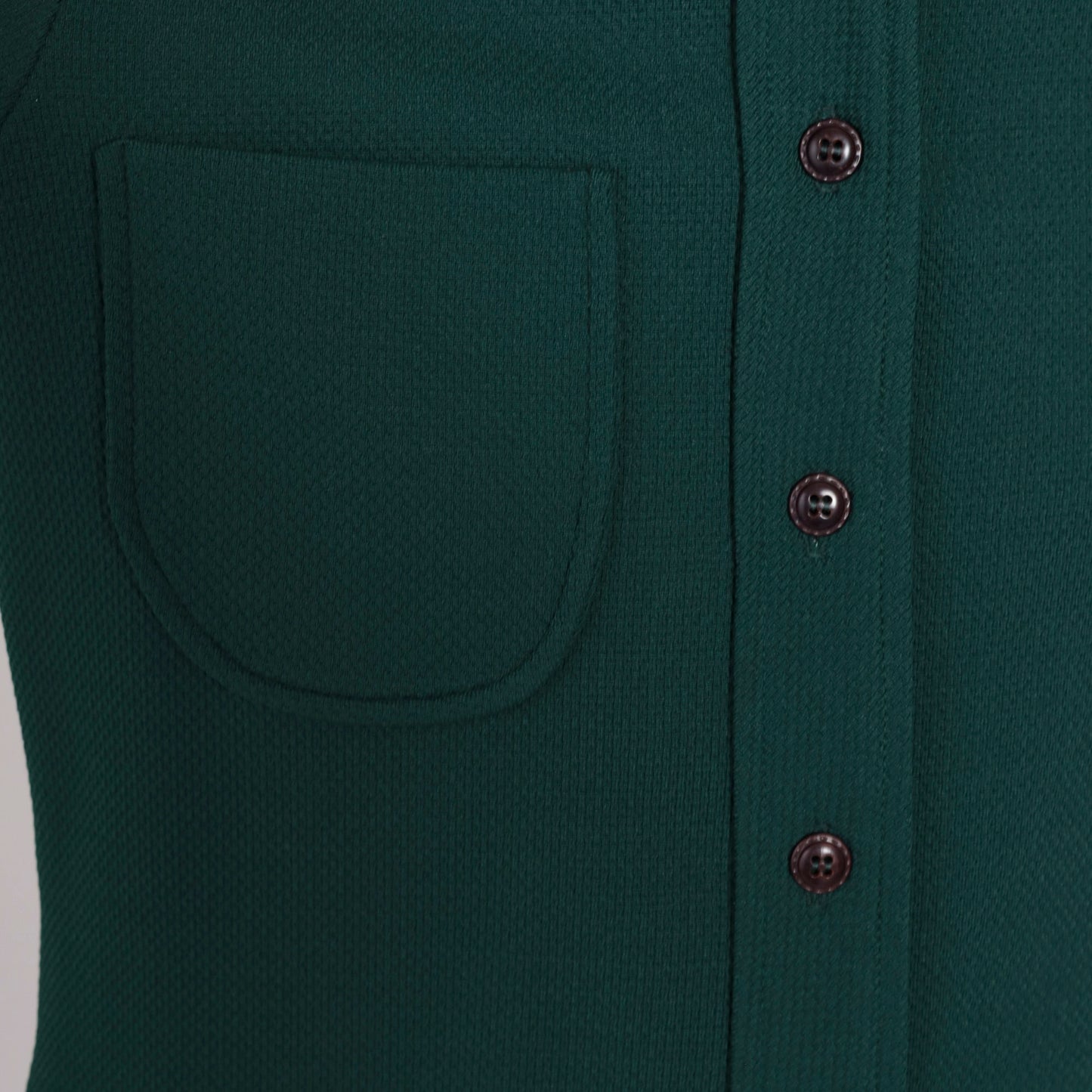 70s Forest Green Wing Collar Button-Up Blouse Long Sleeve Medium