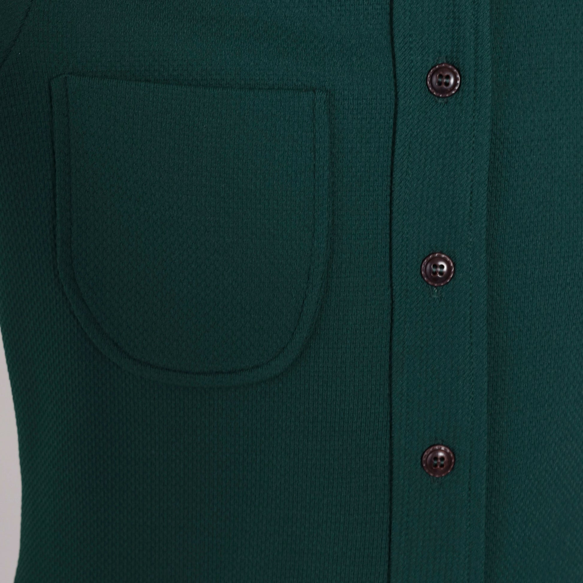 70s Forest Green Wing Collar Button-Up Blouse Long Sleeve Medium