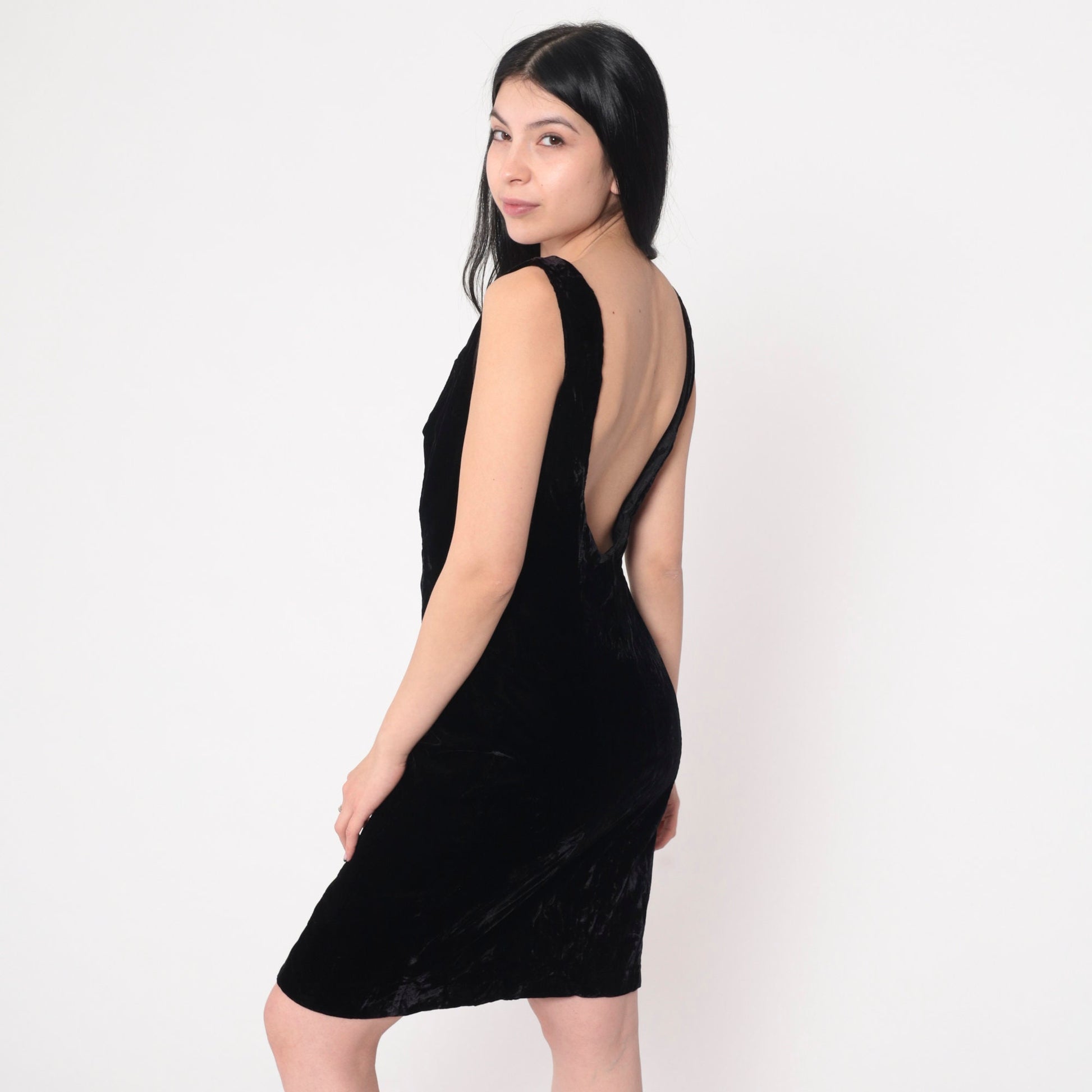 90s Rampage Black Velvet Mini Dress Sweetheart Neckline Button Front Medium