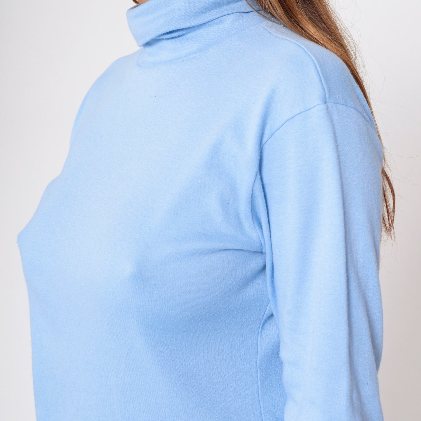 90s Baby Blue Turtleneck Long Sleeve Pullover Top Medium M