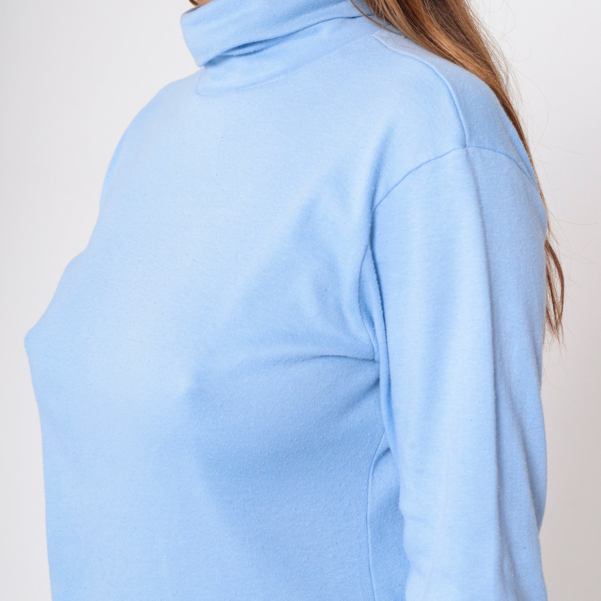 90s Baby Blue Turtleneck Long Sleeve Pullover Top Medium M