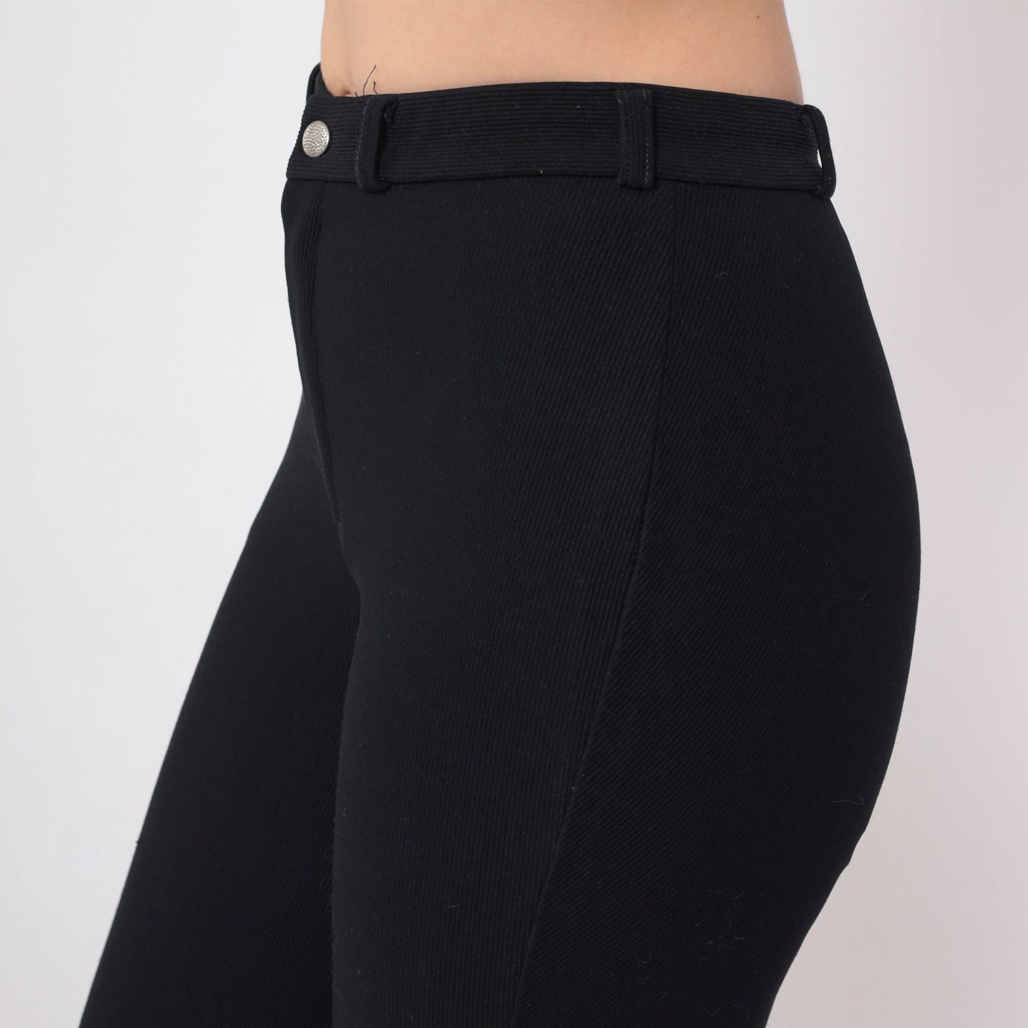 90s Euro-Star Black Riding Breeches High Waist Slim Ankle Equestrian Extra Small