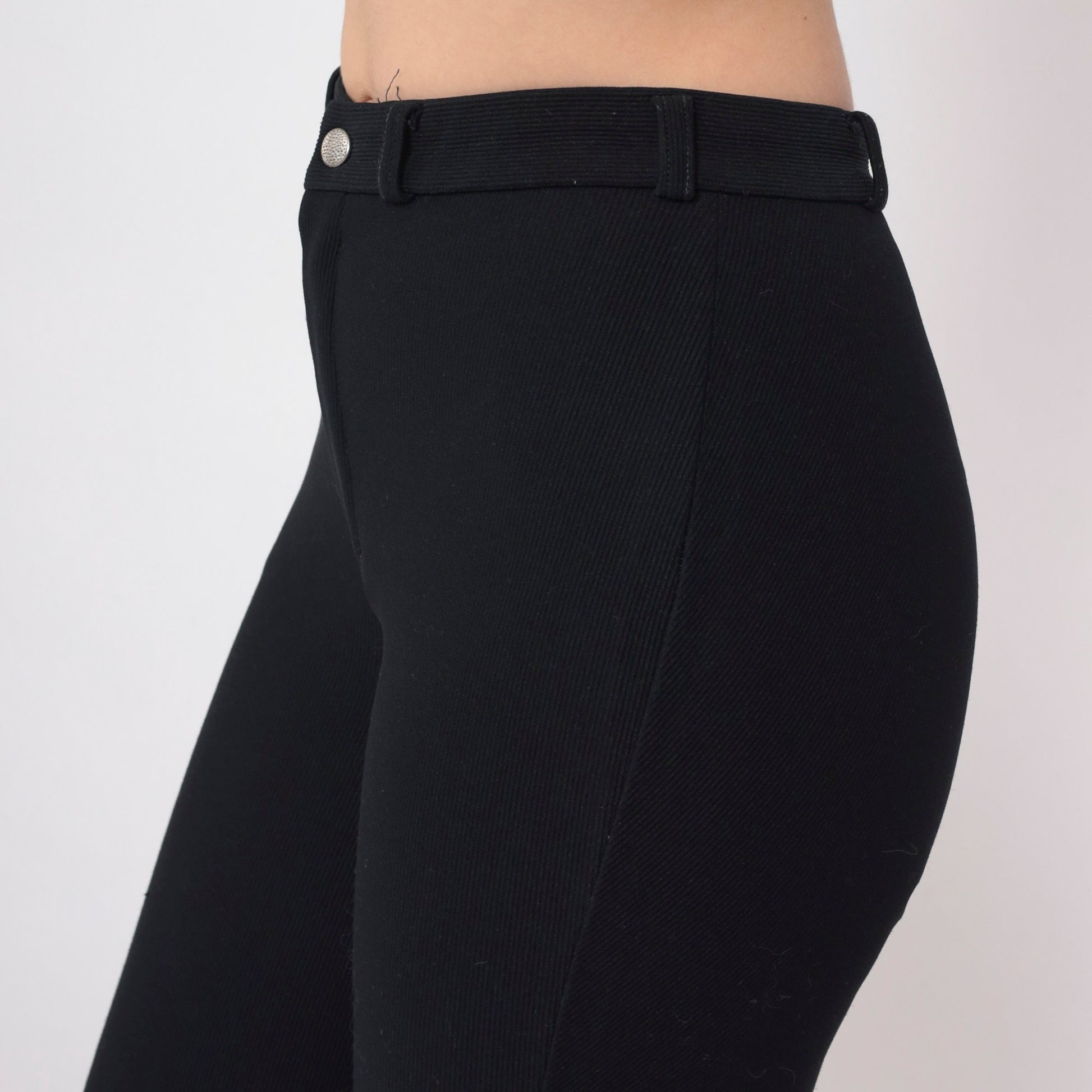 90s Euro-Star Black Riding Breeches High Waist Slim Ankle Equestrian Extra Small
