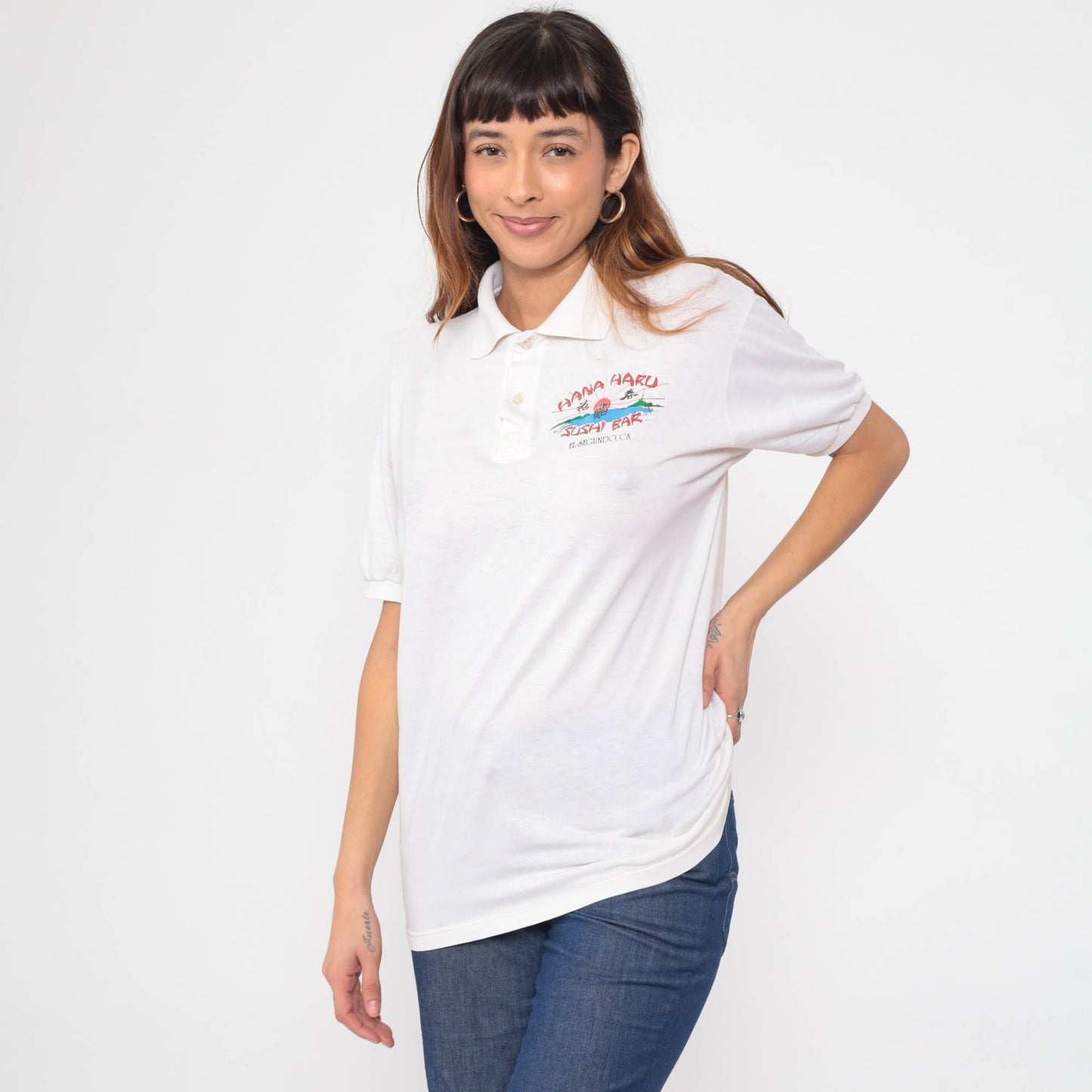 90s Hana Haru Sushi Bar Polo Shirt El Segundo California Extra Large