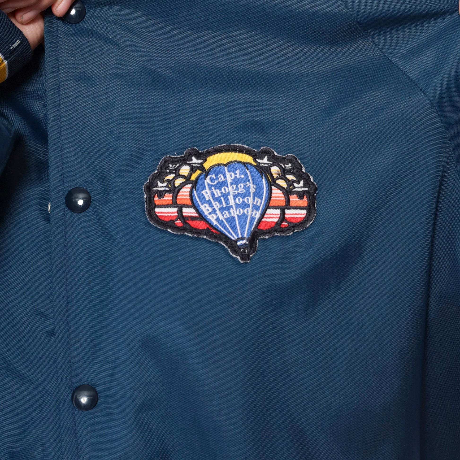 80s Capt Phoggs Balloon Platoon Bomber Jacket Blue Quilted Raglan XXL