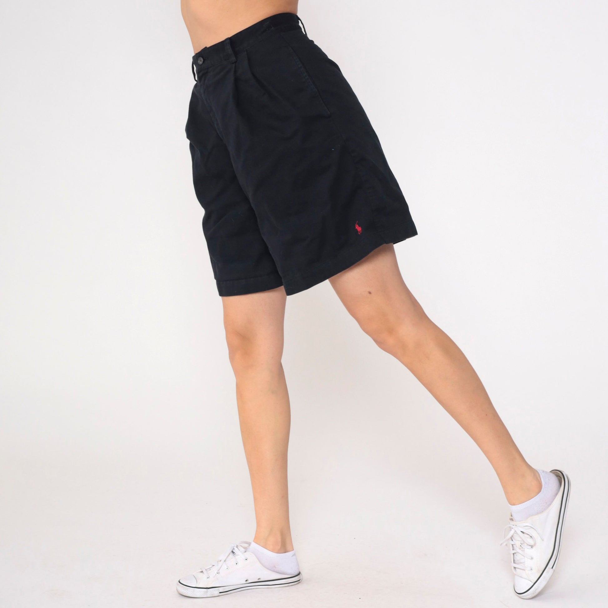 90s Ralph Lauren Navy Cotton Shorts High Waist Bermuda Medium
