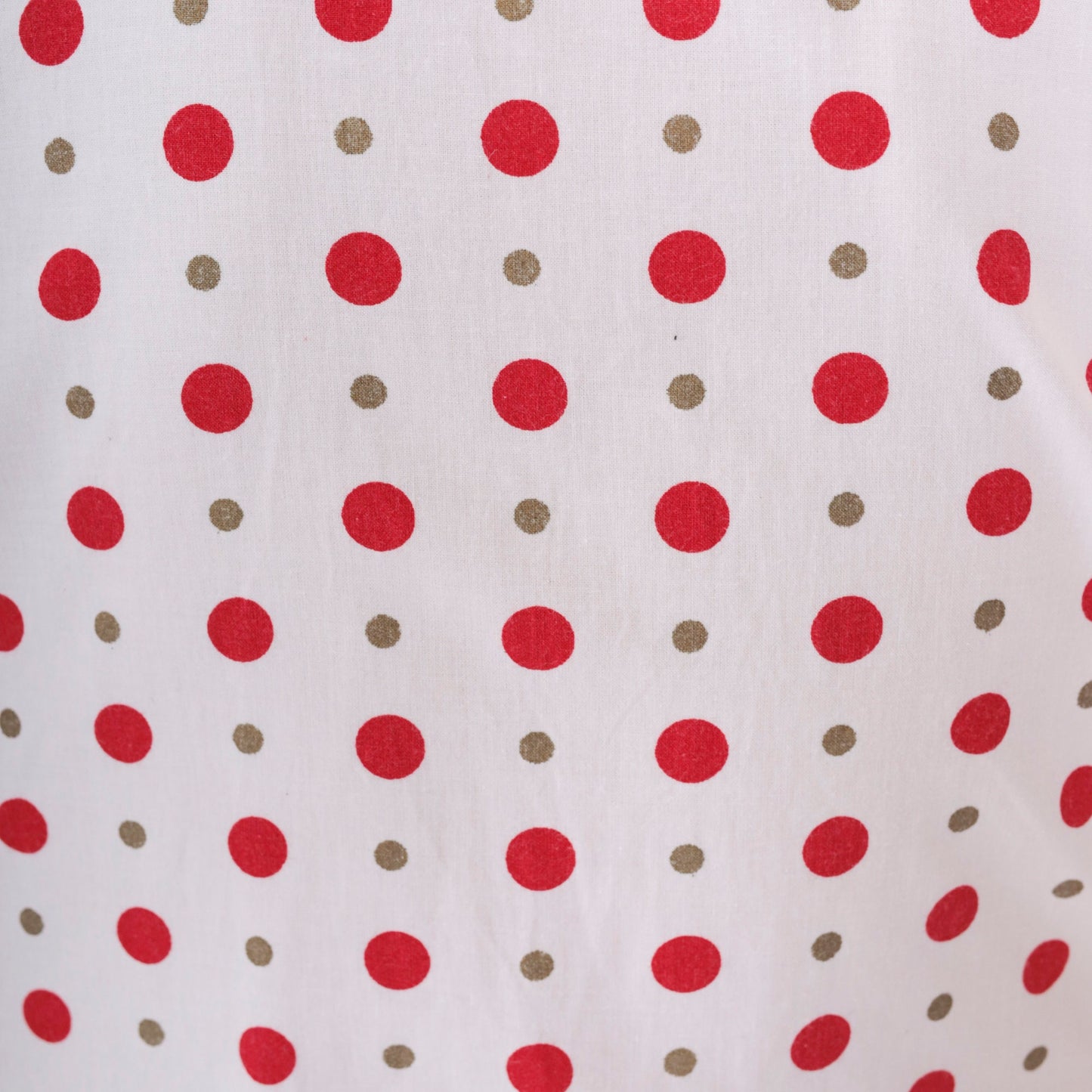 80s Polka Dot Button-Up Midi Dress White Red Short Sleeve Low Waist Medium