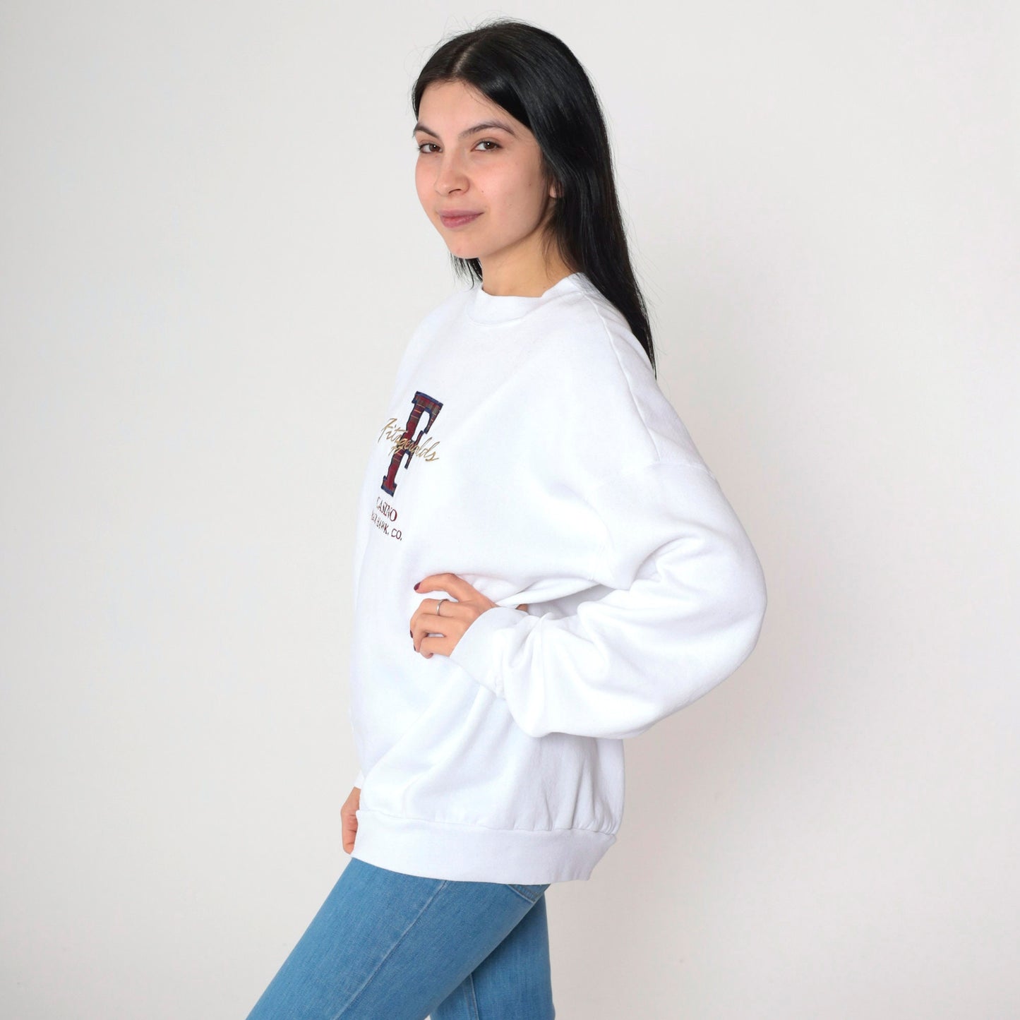 90s Fitzgeralds Black Hawk Casino Colorado Embroidered Sweatshirt White Extra Large XXL