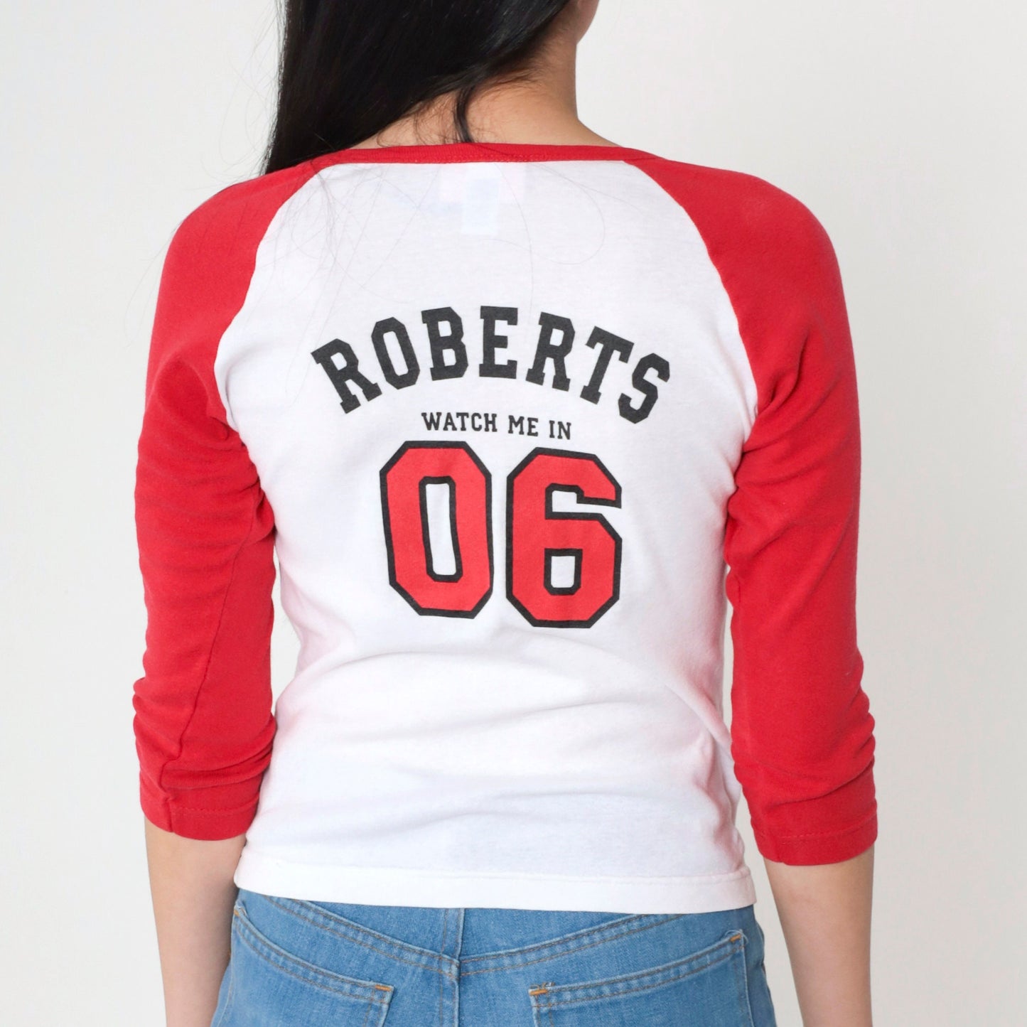 00s Coca-Cola Roberts Baseball Tee White Red Graphic Raglan Small S