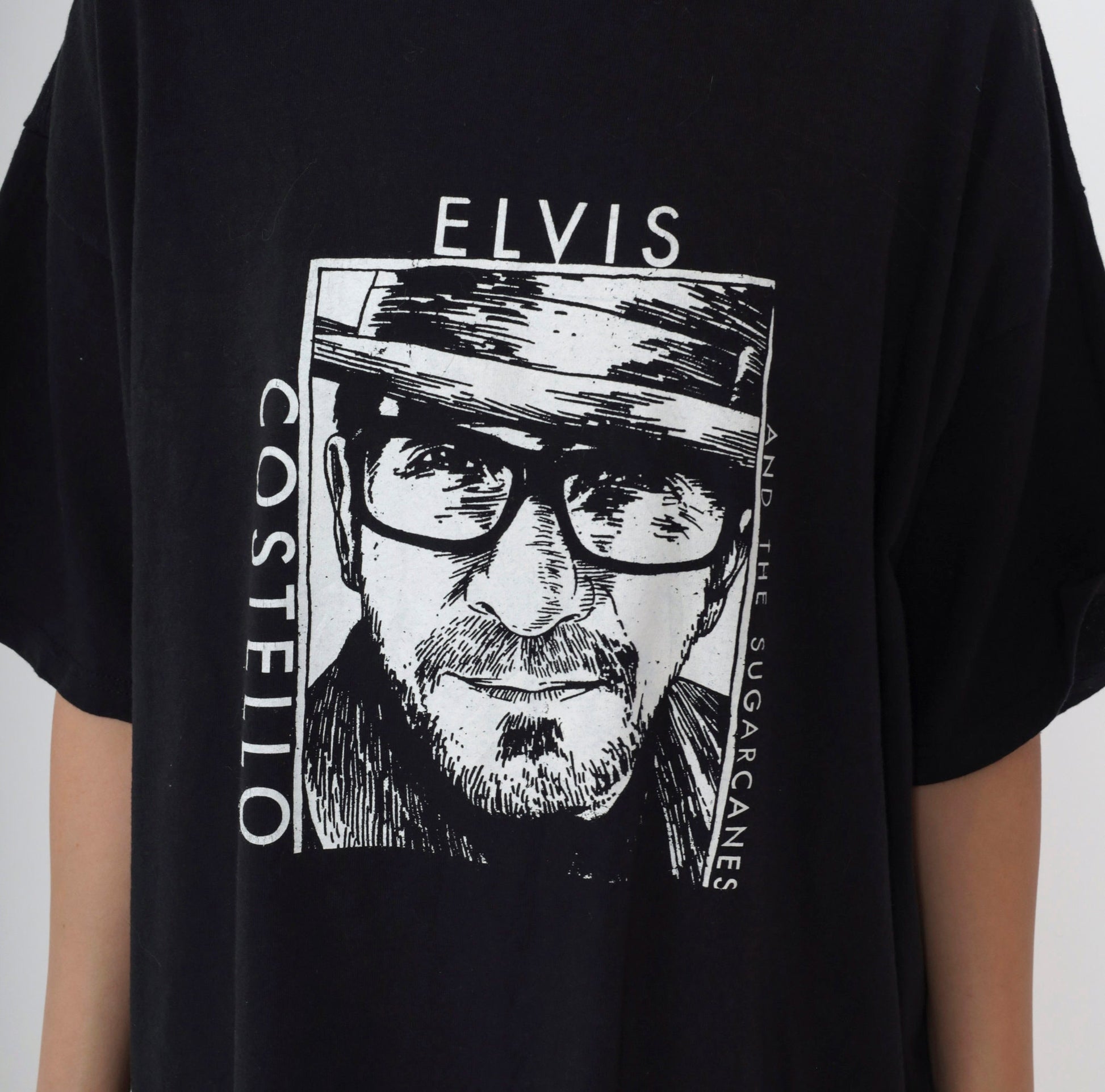 Elvis Costello and The Sugarcanes Concert Tee Black Band Shirt Extra Large XL