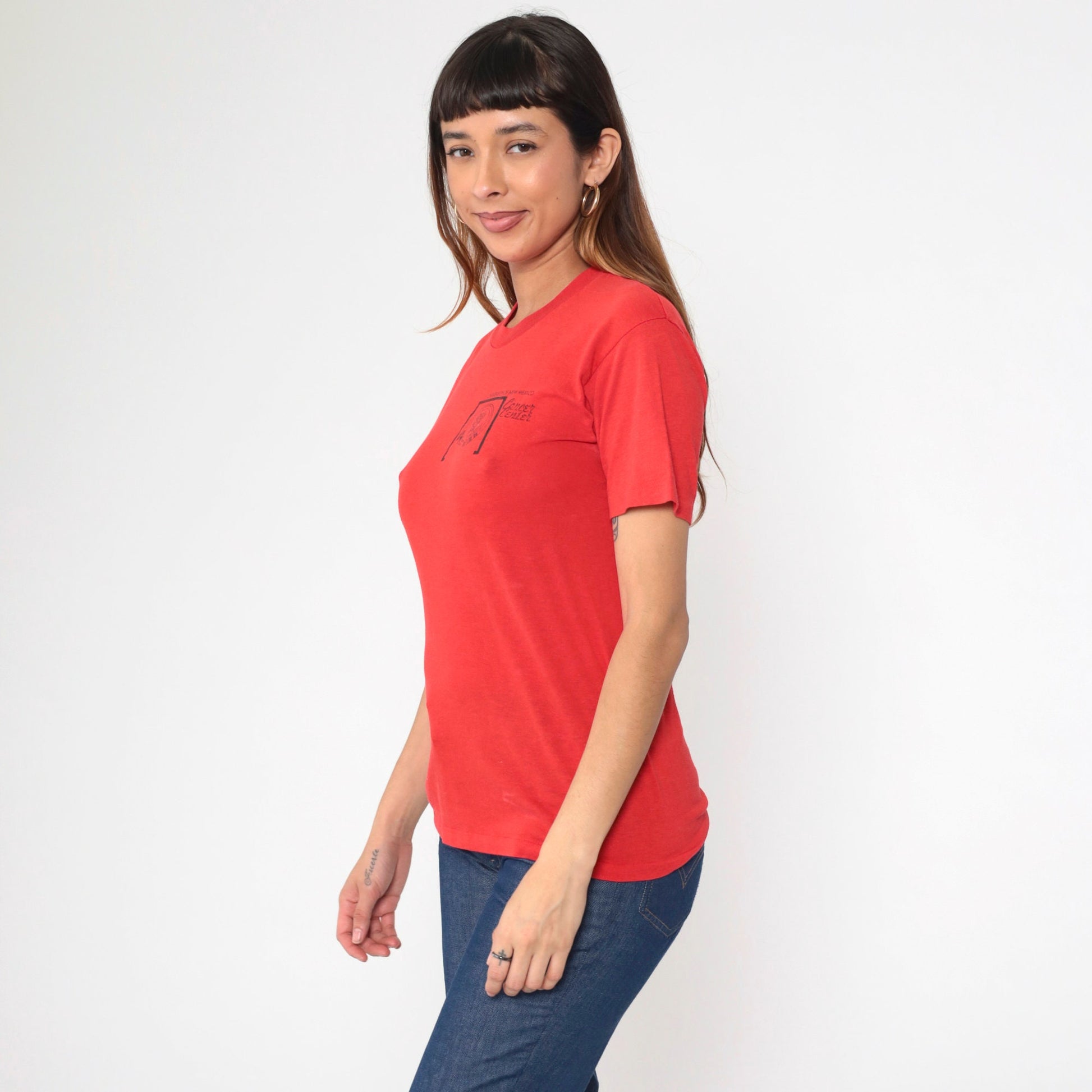 80s University of New Mexico Cancer Center Graphic Tee Red Single Stitch Small