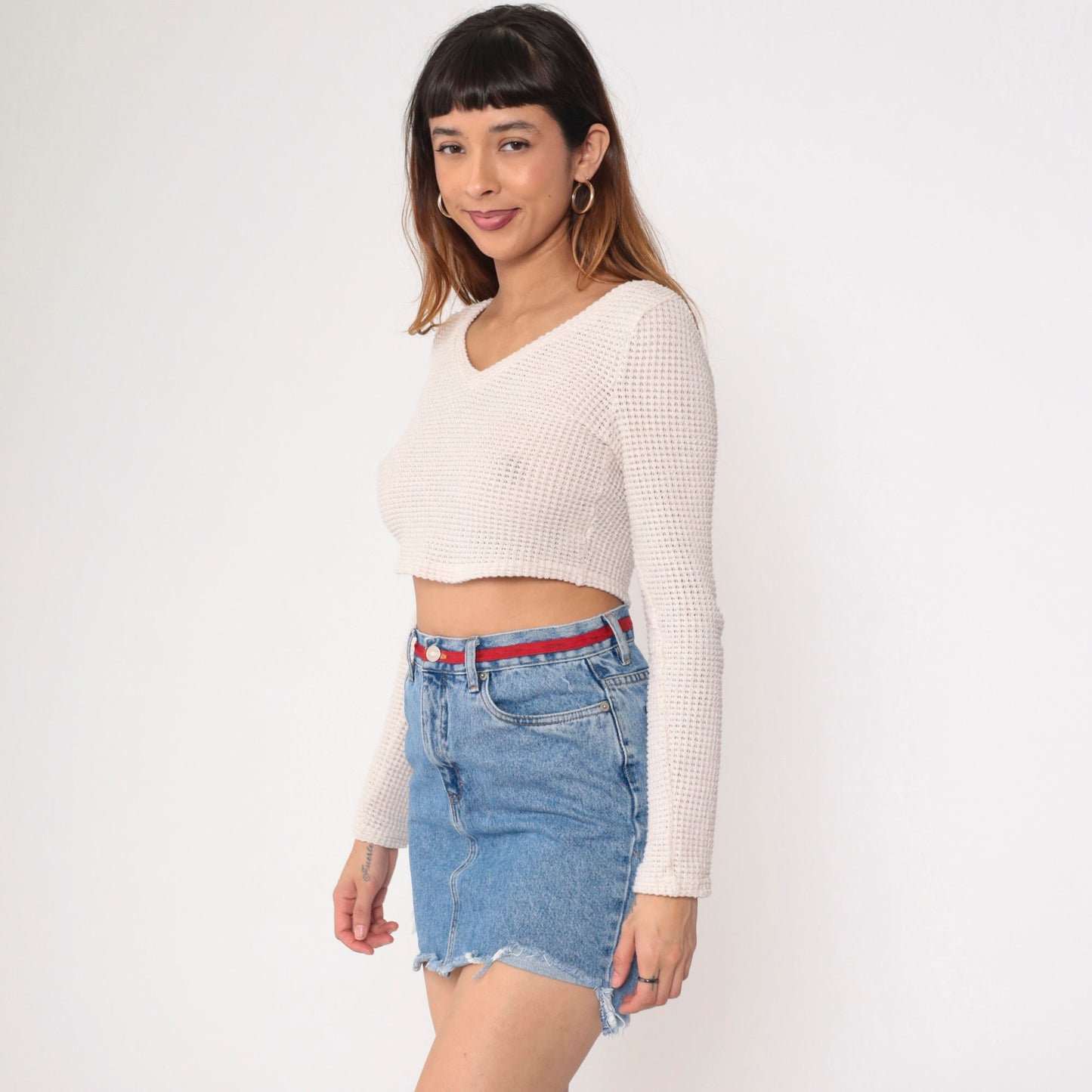 Tommy Hilfiger Y2K Denim Mini Skirt Blue High-Waisted Cutoff Small 6