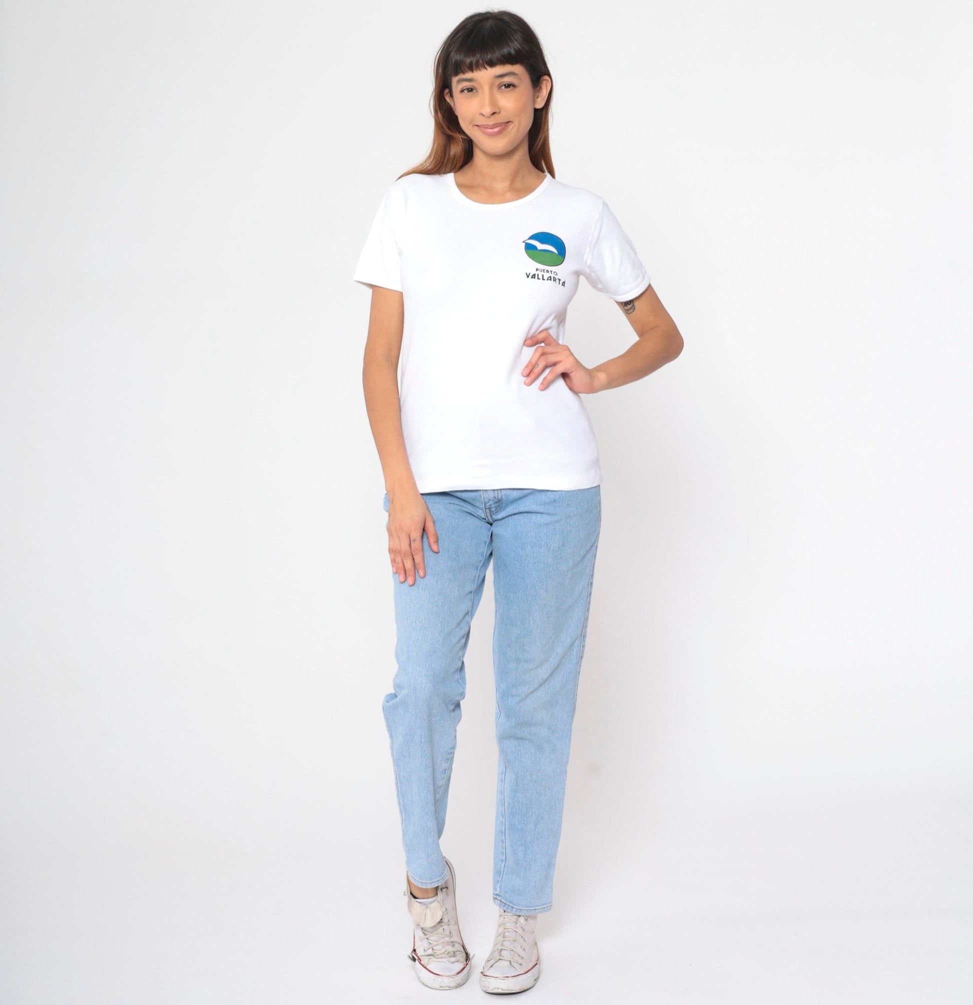 90s Puerto Vallarta Bird Graphic T-Shirt White Cotton Single Stitch Medium