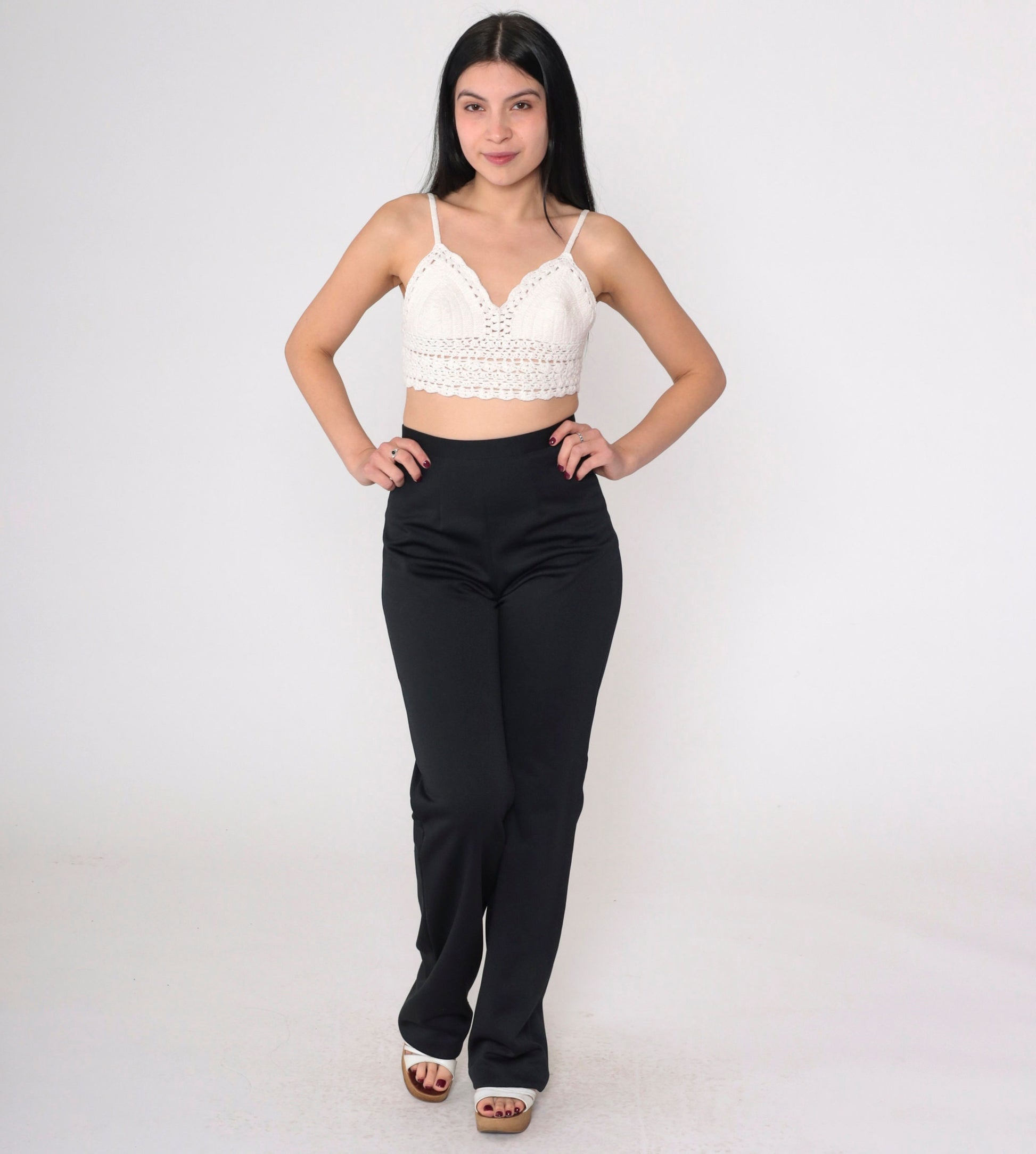 00s Black High-Rise Boot Cut Pants Small S