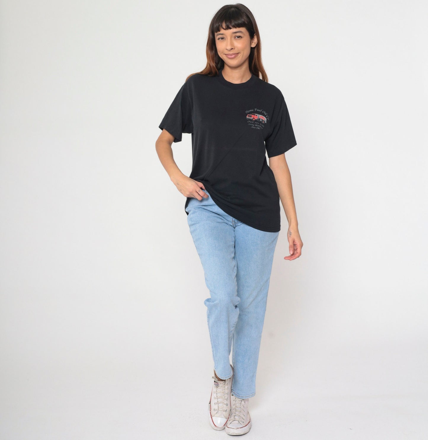 90s Home Fuel Oil Company Graphic T-Shirt Westchester NY Black Large L