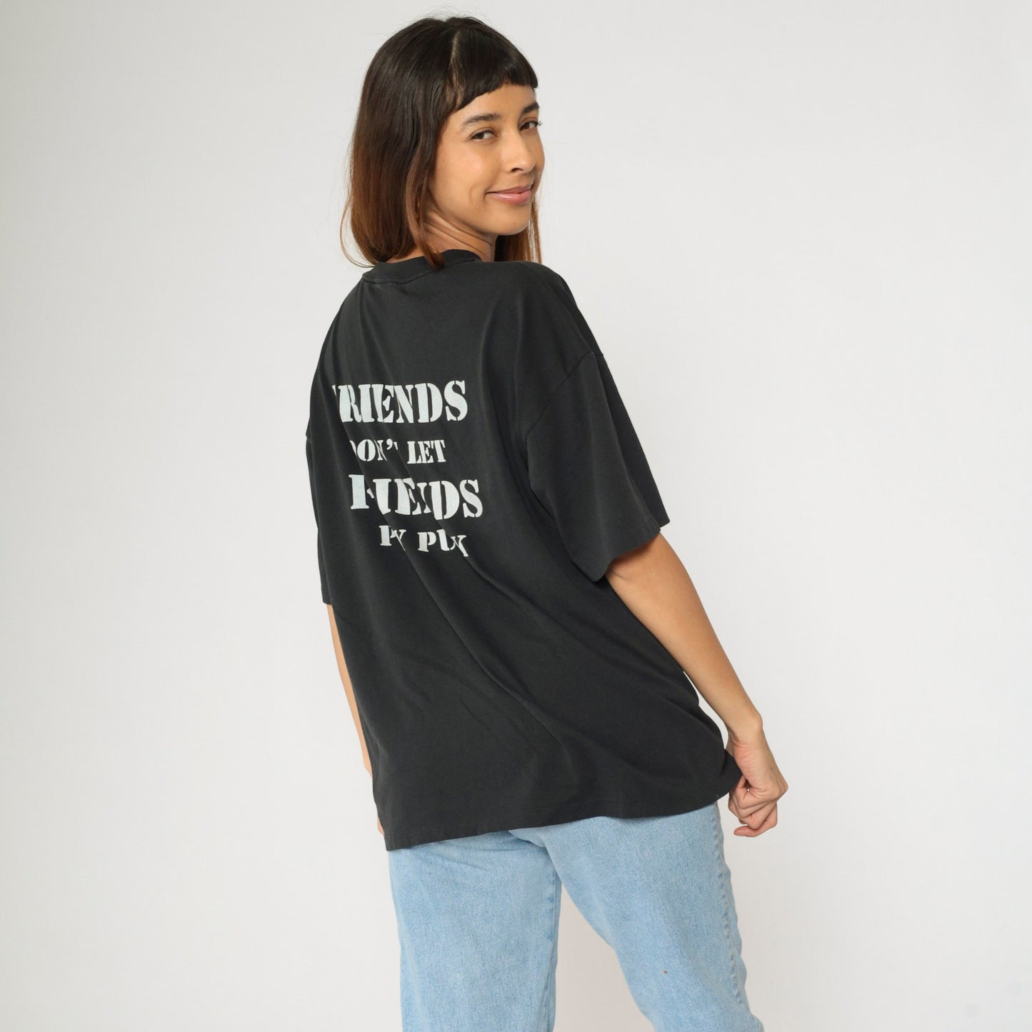 90s Bovine Uprising Graphic T-Shirt Black Cow Punk Tee Extra Large XL