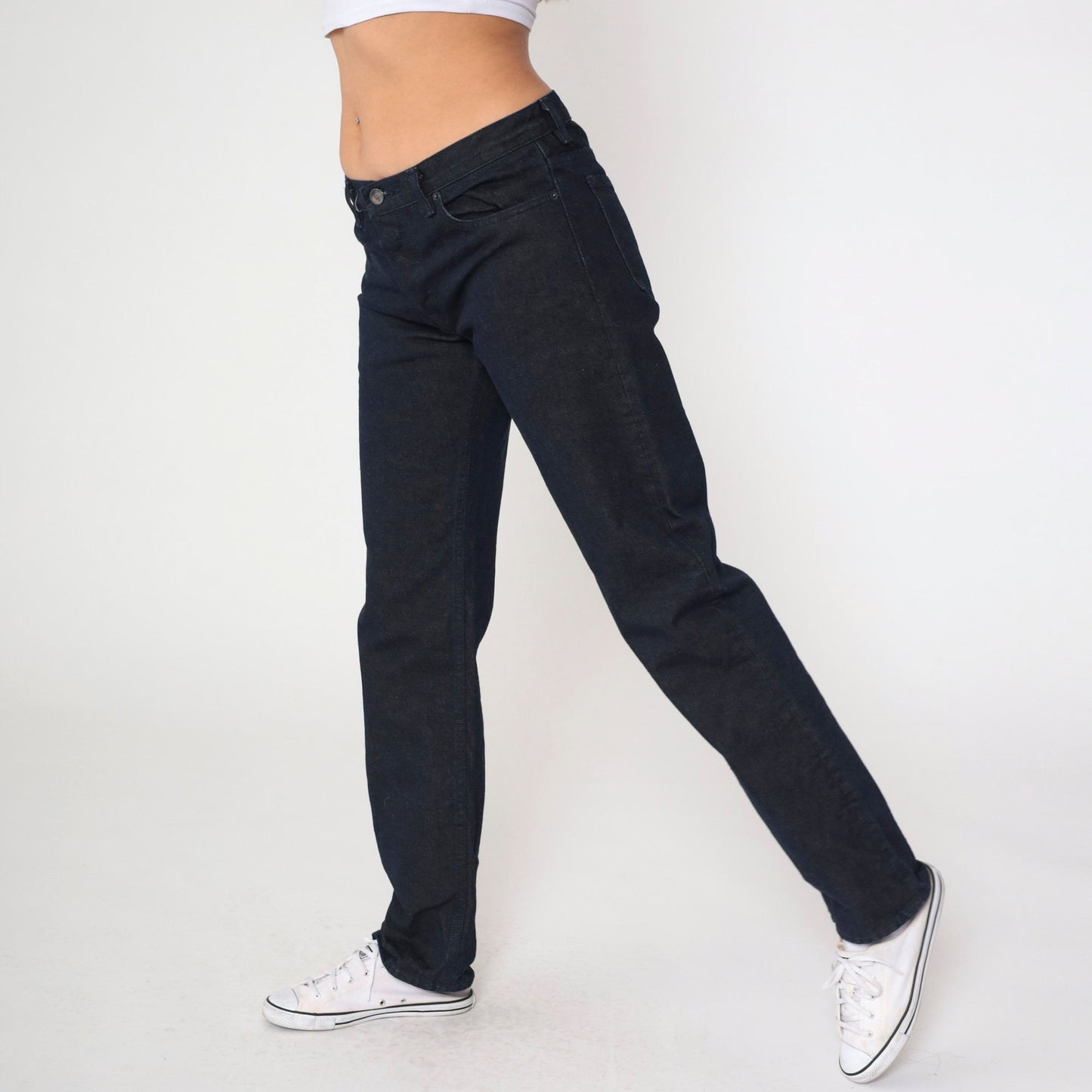 Club Monaco Black Straight Leg Jeans Mid Rise Cotton Denim 32x32