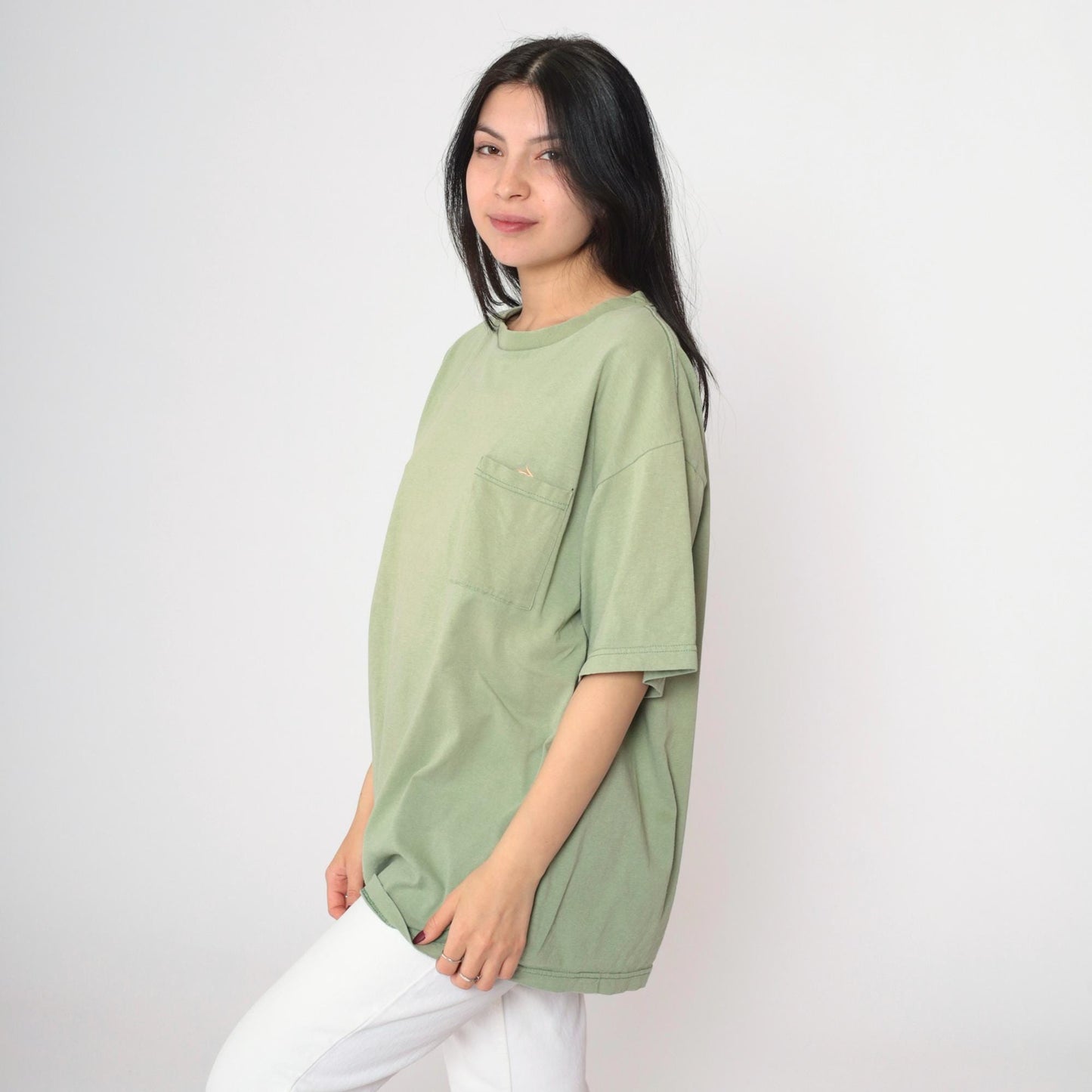 90s Oak Tree at Santa Anita Horse Racing T-Shirt Green Pocket Tee Extra Large XL