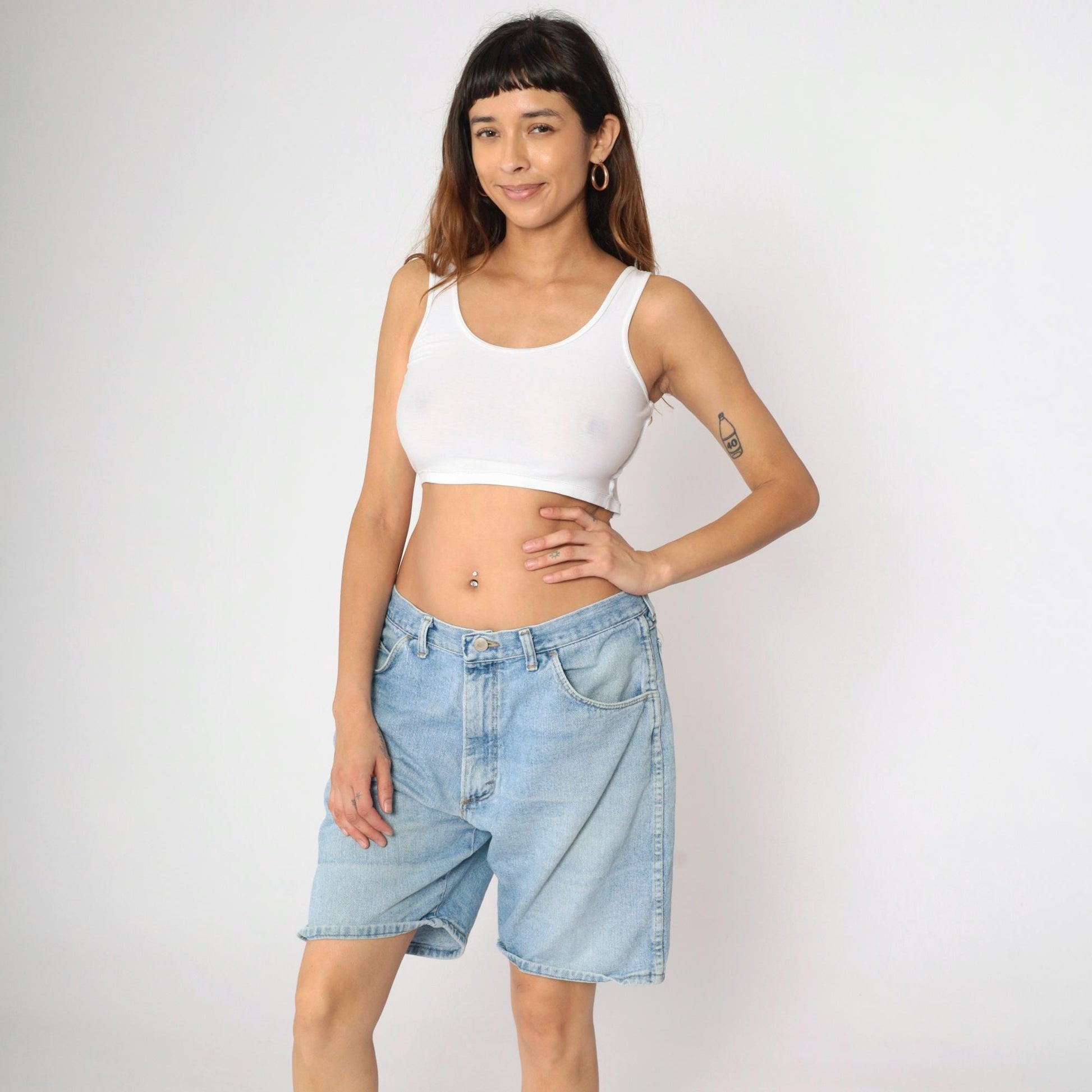 90s Wrangler High Rise Denim Shorts Blue Jean Men's 36