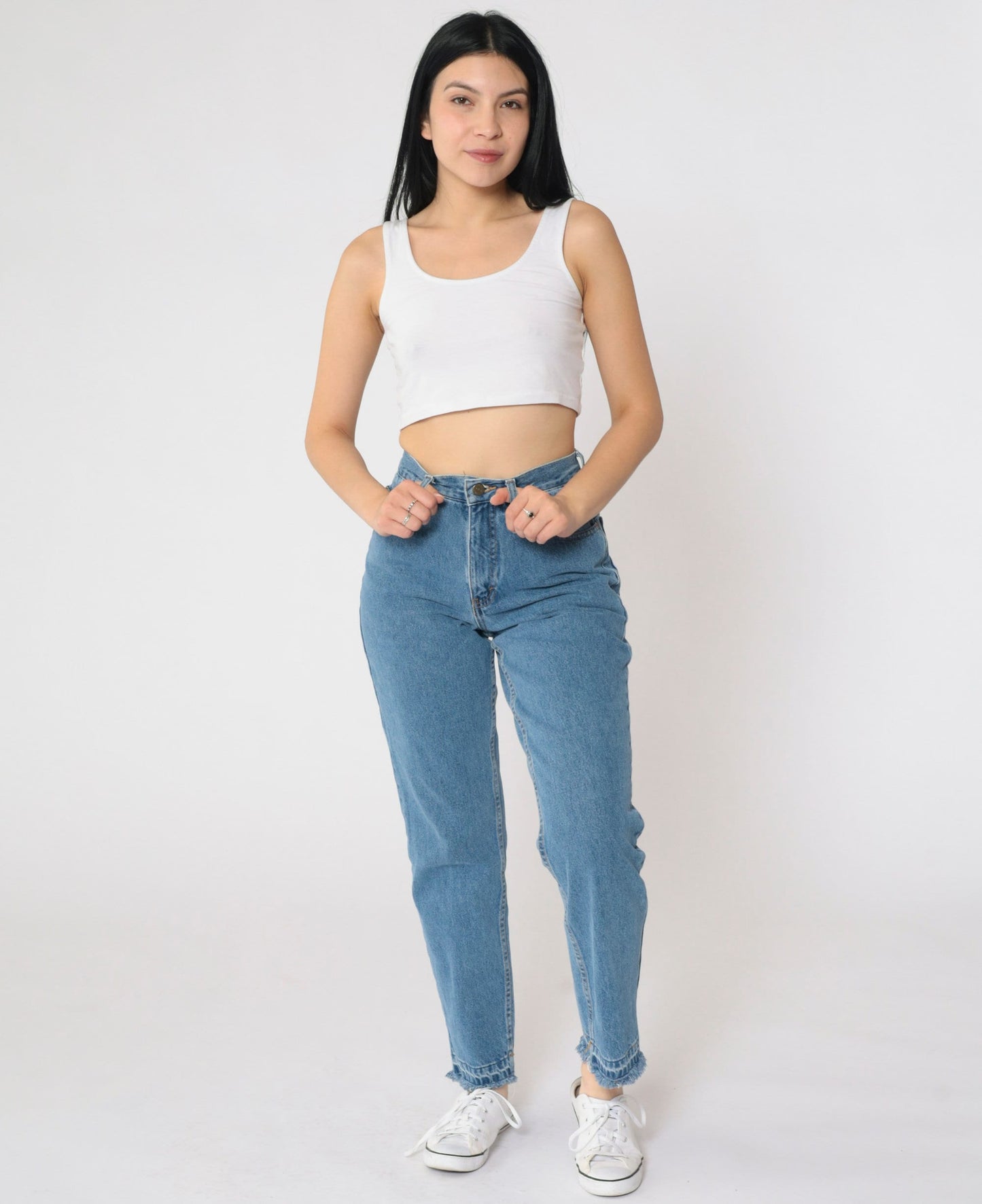 Eddie Bauer Y2K High-Waist Mom Jeans Blue Denim Straight Leg Small 4