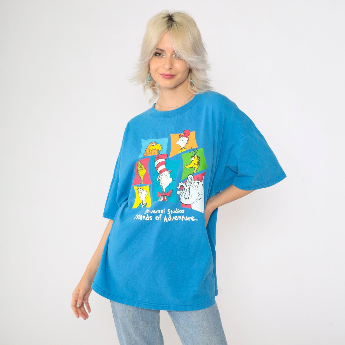 00s Seuss Landing Universal Studios Islands of Adventure Graphic Tee Blue XXL