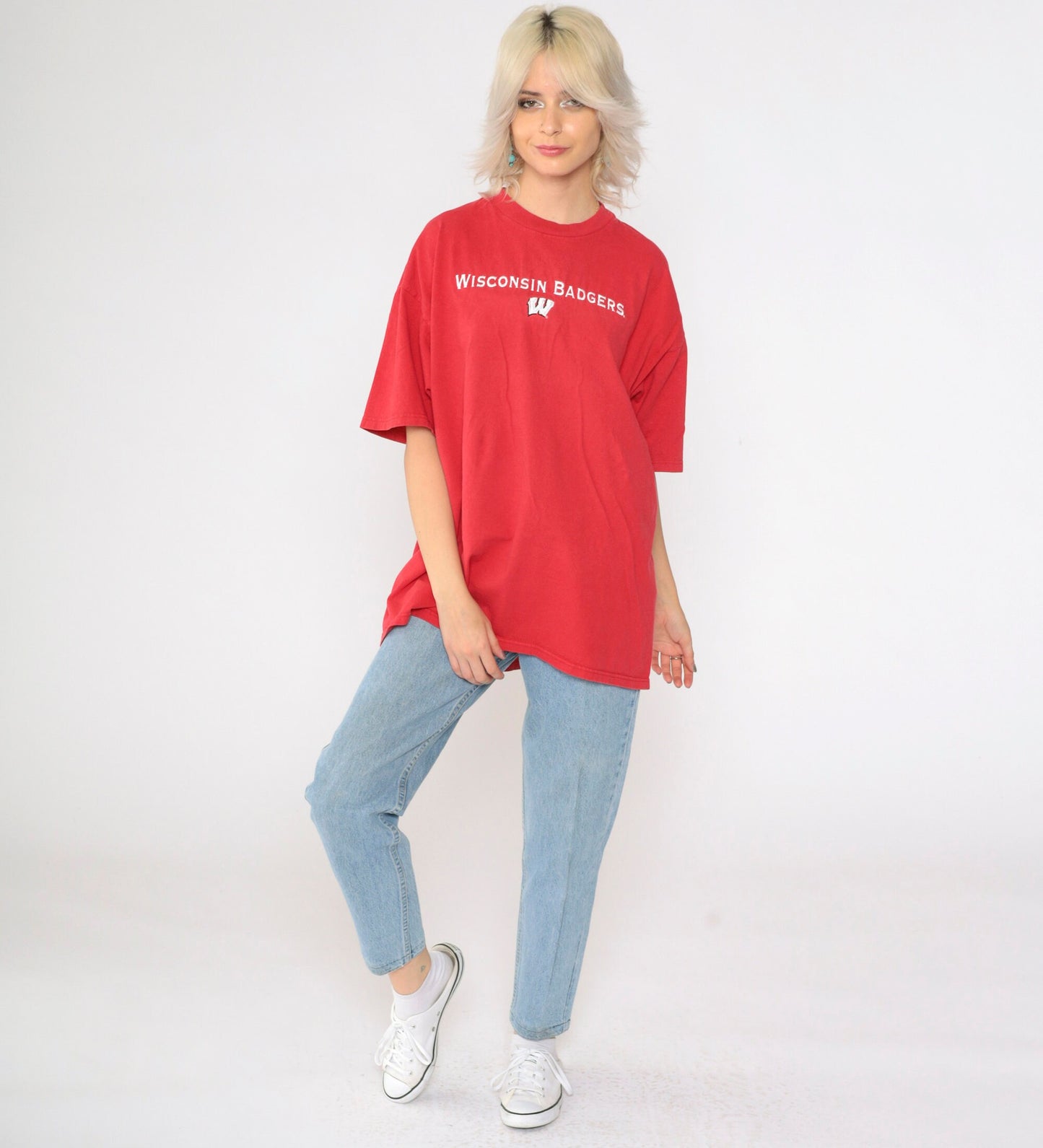 90s Champion Wisconsin Badgers Graphic T-Shirt Red Cotton Extra Large