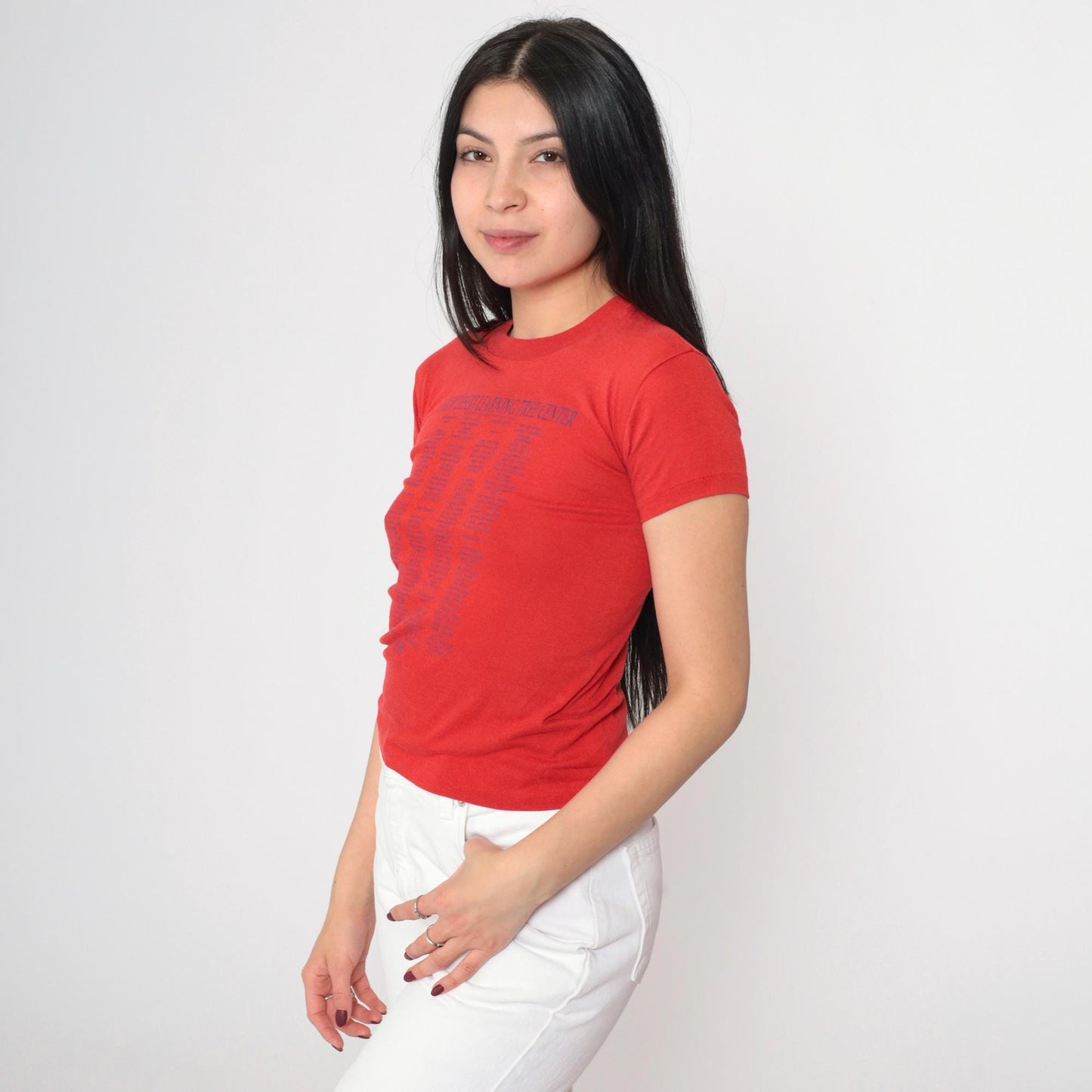 80s Palm Desert Learning Tree Center Graphic Tee Red Cotton XS