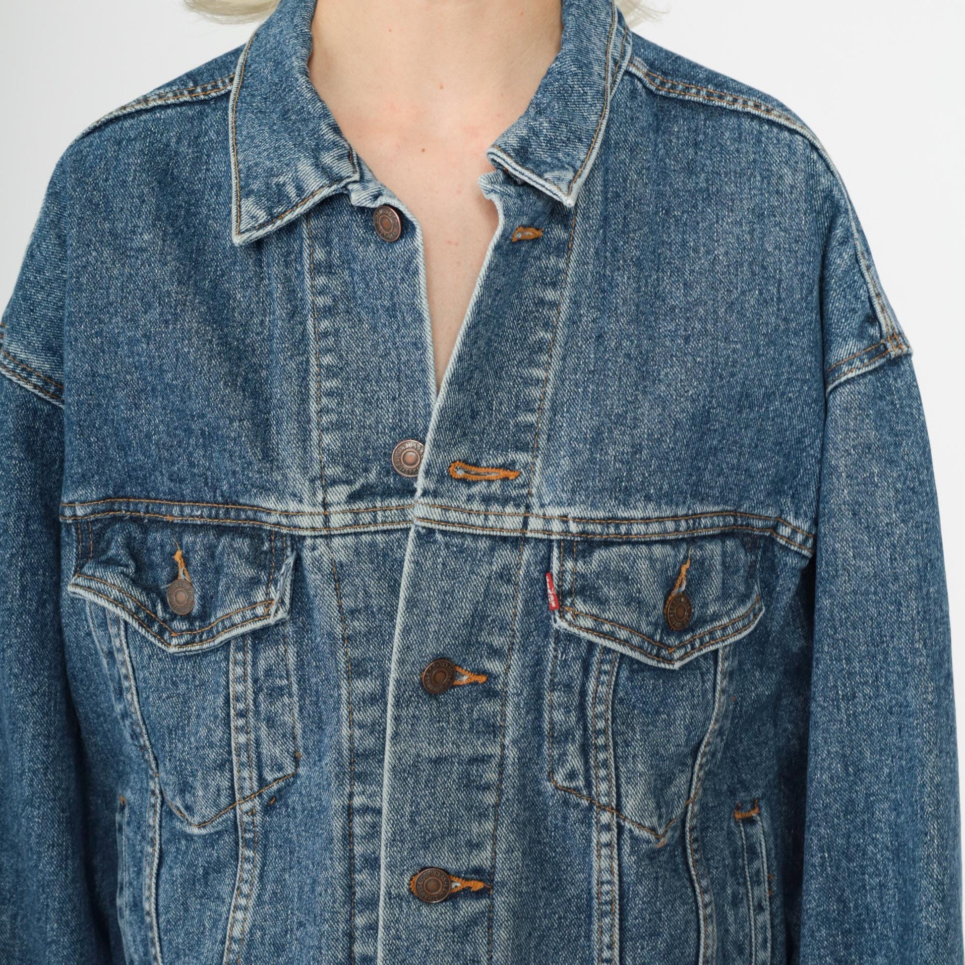 90s Levi's Denim Jacket Blue Button Up Jean Jacket Men's Medium
