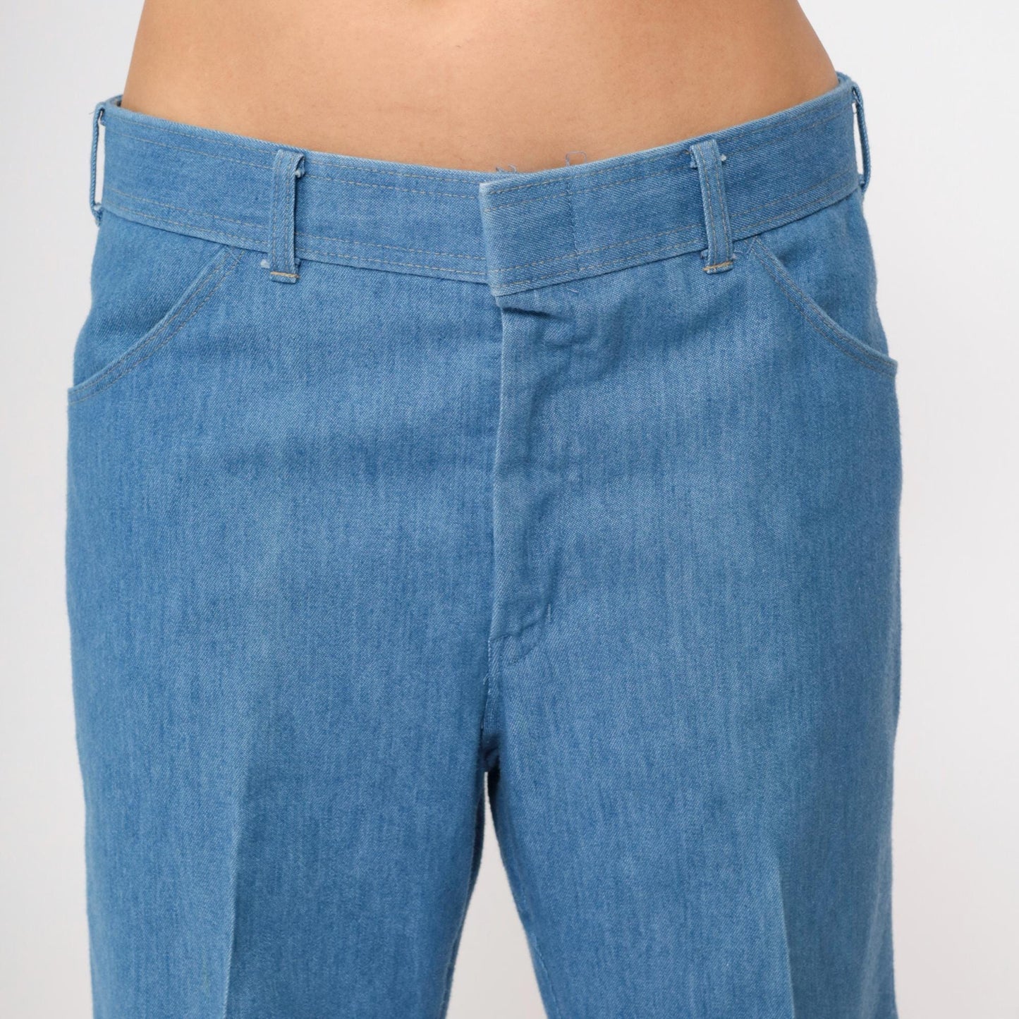 80s Sport Abouts High Waist Straight Leg Cropped Jeans Blue Denim 34x26