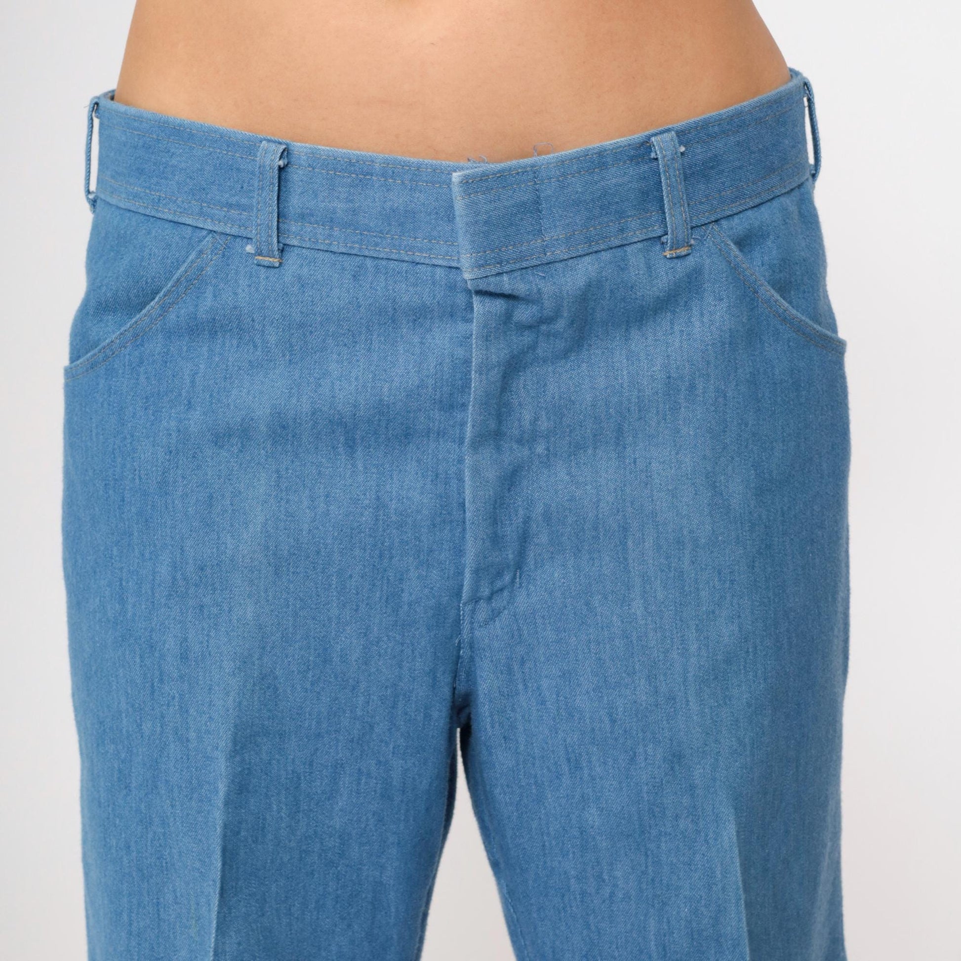 80s Sport Abouts High Waist Straight Leg Cropped Jeans Blue Denim 34x26