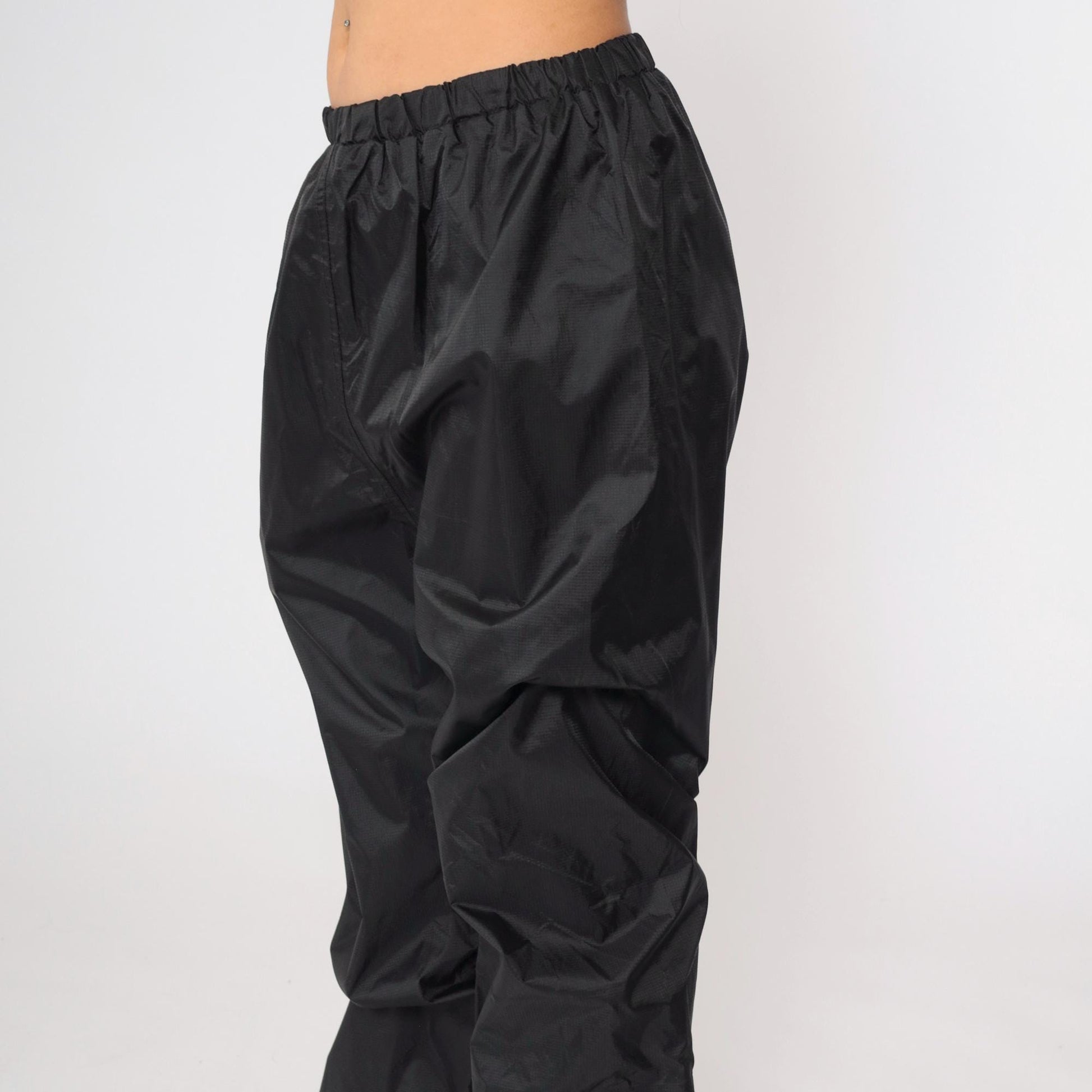 Y2K Stearns Dry Wear Black Nylon Track Pants Waterproof Joggers Medium