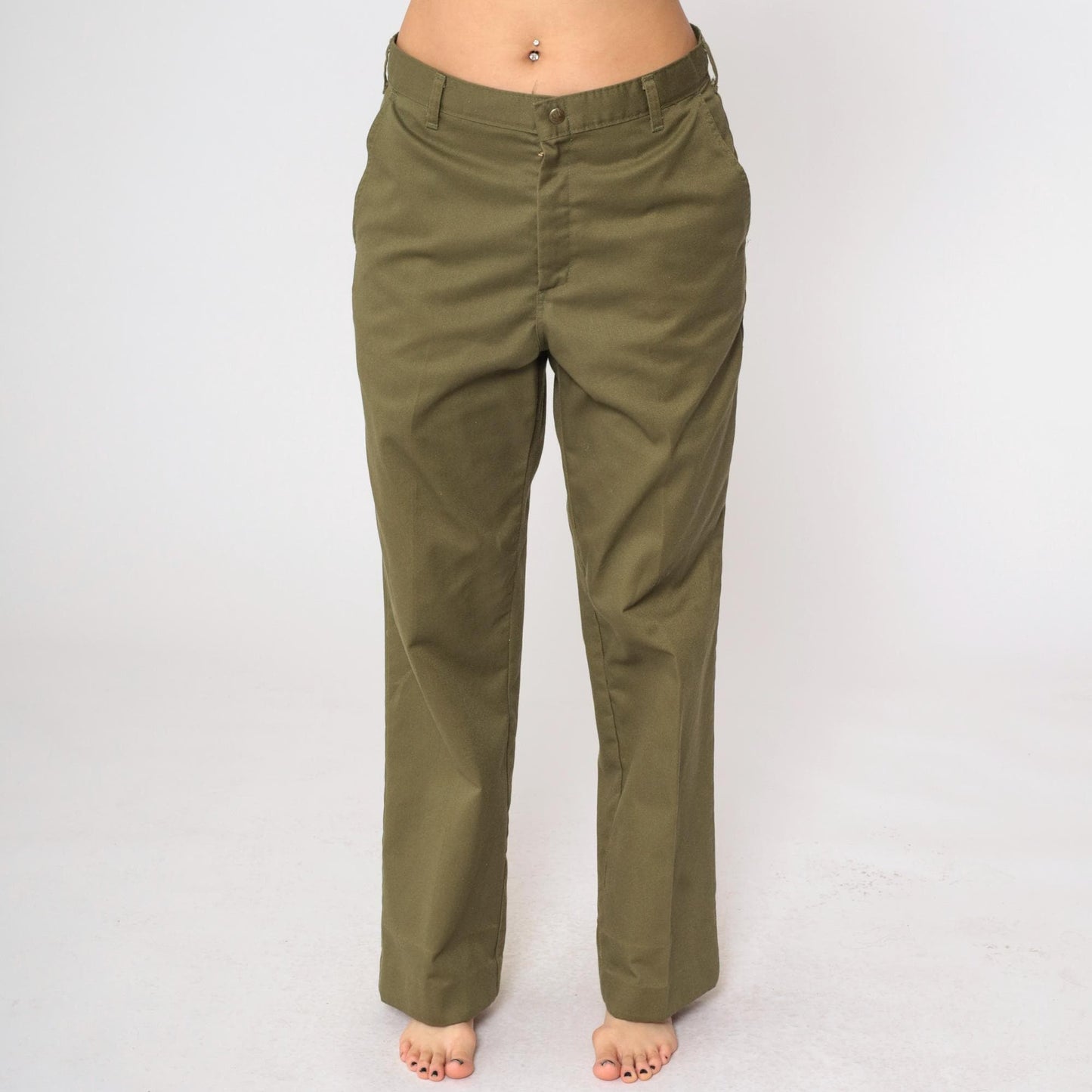90s Boy Scouts of America Olive Green High-Waisted Trousers Medium 33