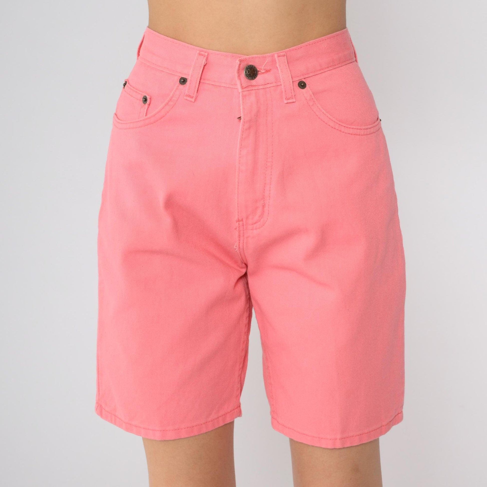 90s Faded Glory Pink Denim Shorts High Waisted Size 4