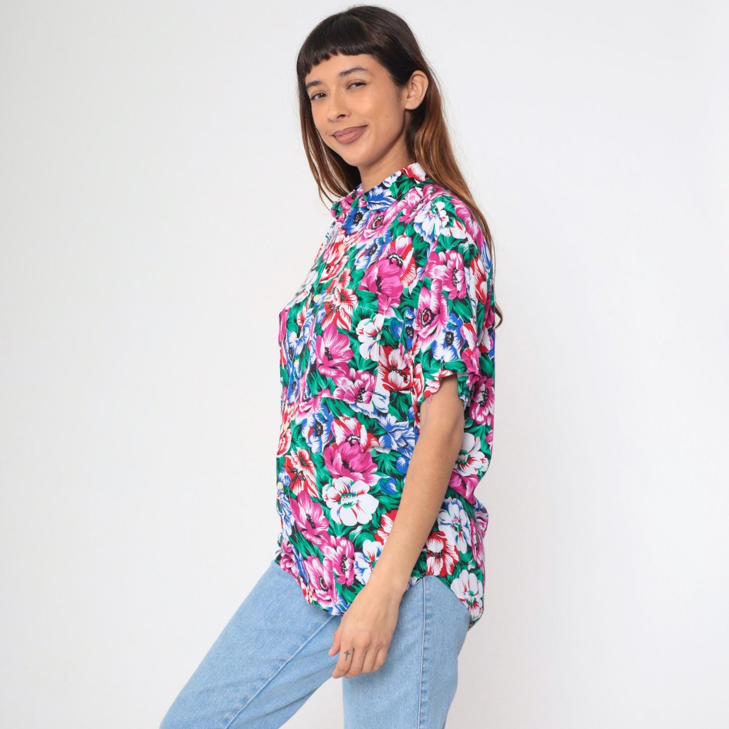 90s Guess by Georges Marciano Floral Button Up Shirt Medium