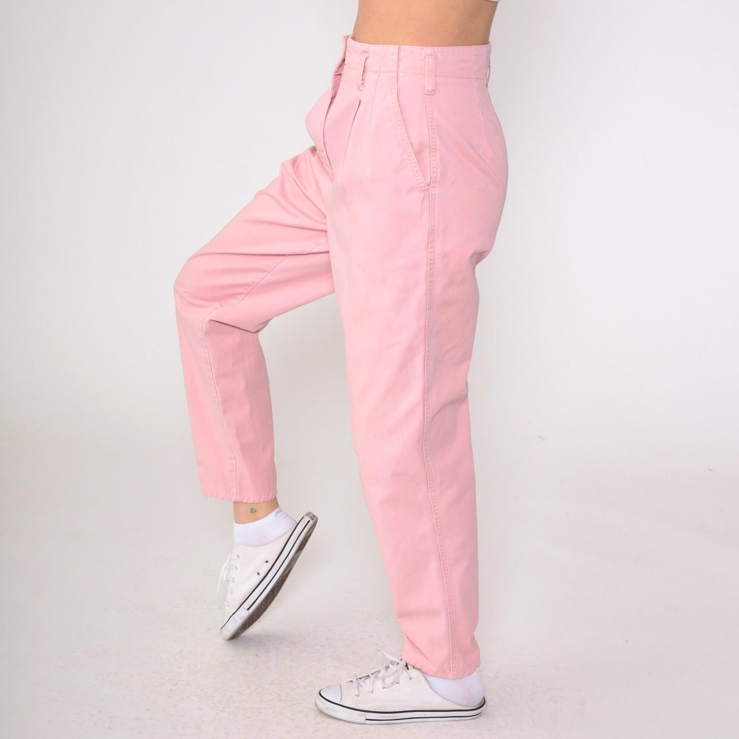 90s The Limited Pink Pleated High-Waist Trousers Small 4