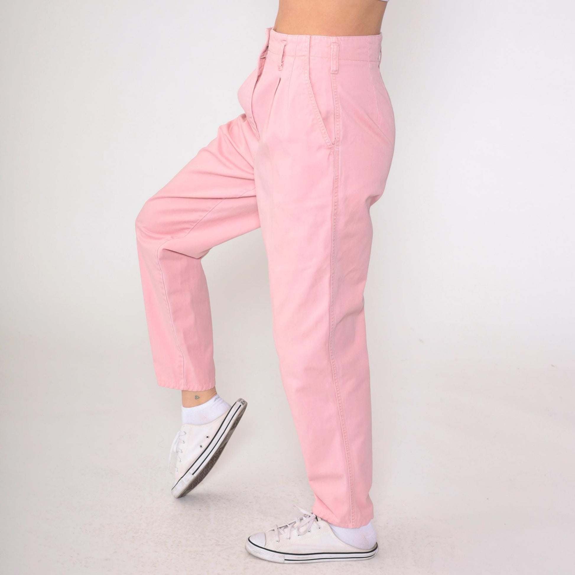 90s The Limited Pink Pleated High-Waist Trousers Small 4