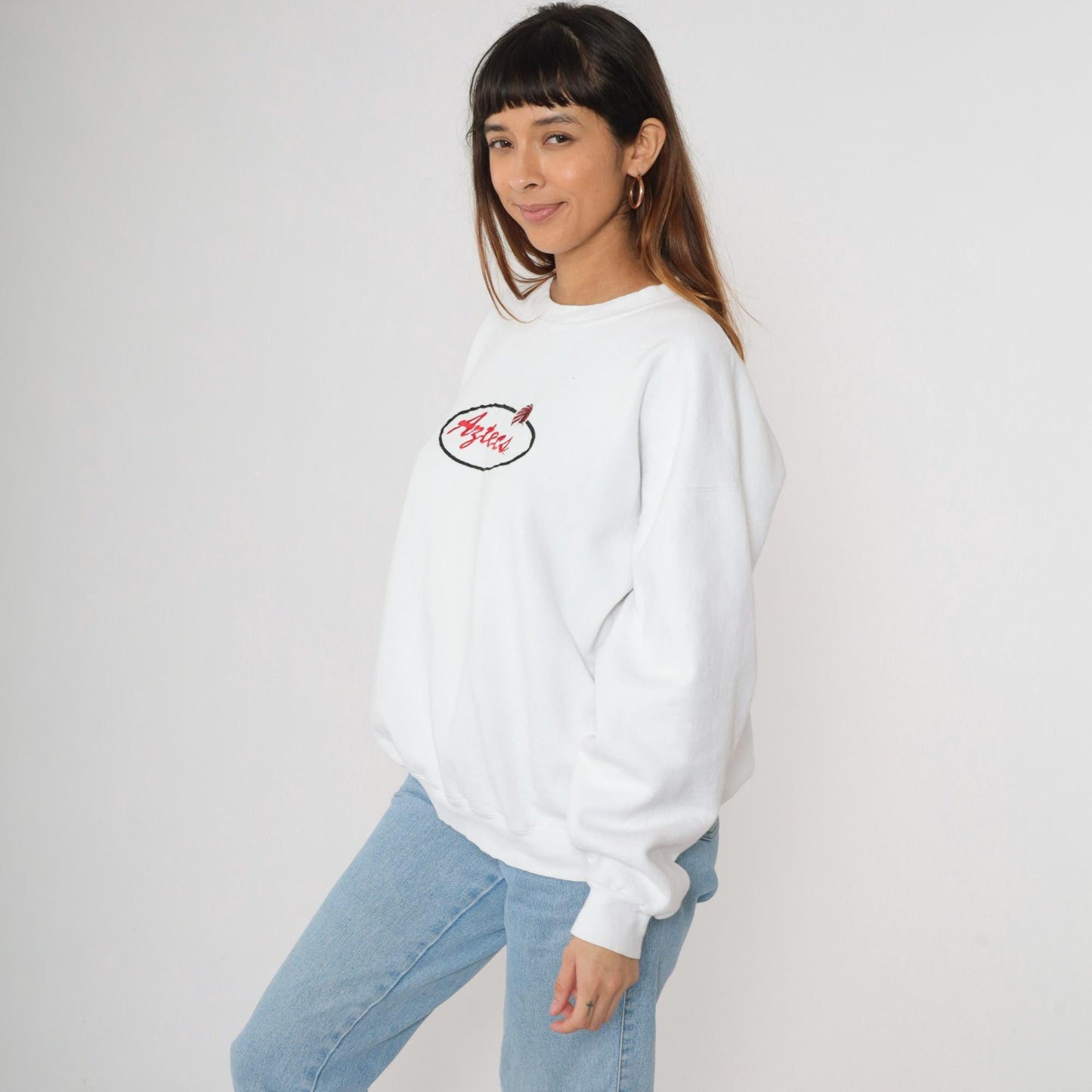 90s SDSU Aztecs San Diego State University Sweatshirt White Graphic Crewneck Extra Large XL